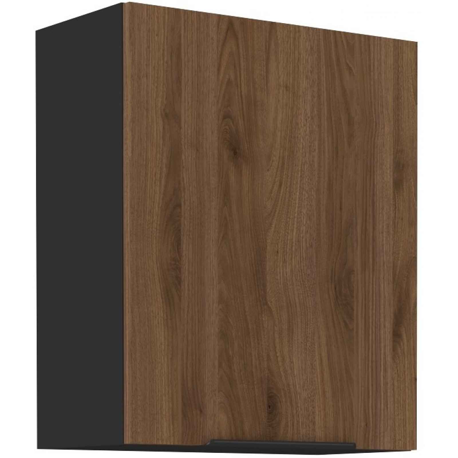 Horní kuchyňská skříňka Monza, 60 cm, ořech/černá