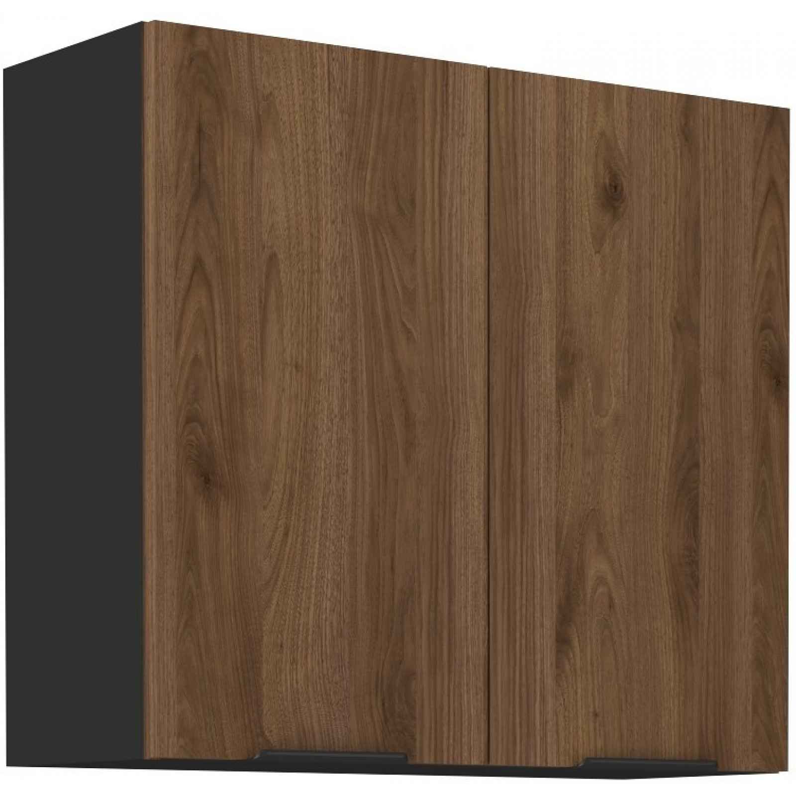 Horní kuchyňská skříňka Monza, 80 cm, ořech/černá
