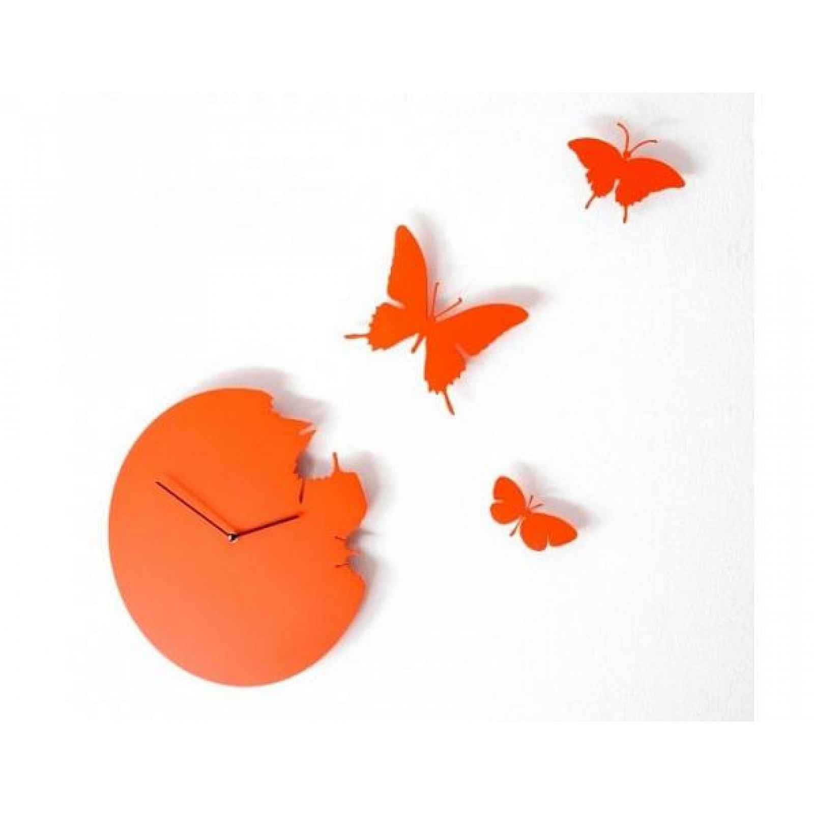 Designové hodiny Diamantini a Domeniconi Butterfly orange 40cm