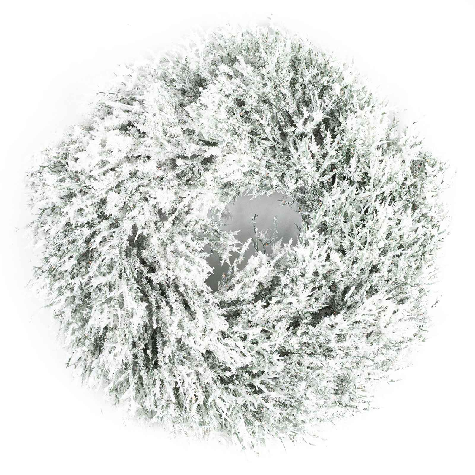 Umělý zasněžený věnec z trávy, pr. 30 cm