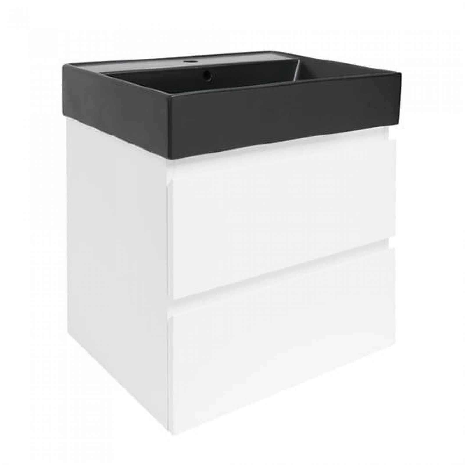 Koupelnová skříňka s umyvadlem SAT B-Way 1 59x50x45 cm bílá lesk BWAY260WU2BB