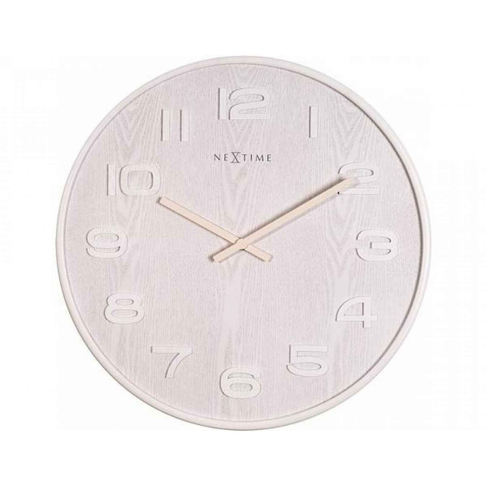 Designové nástěnné hodiny 3096wi Nextime Wood Wood Medium 35cm