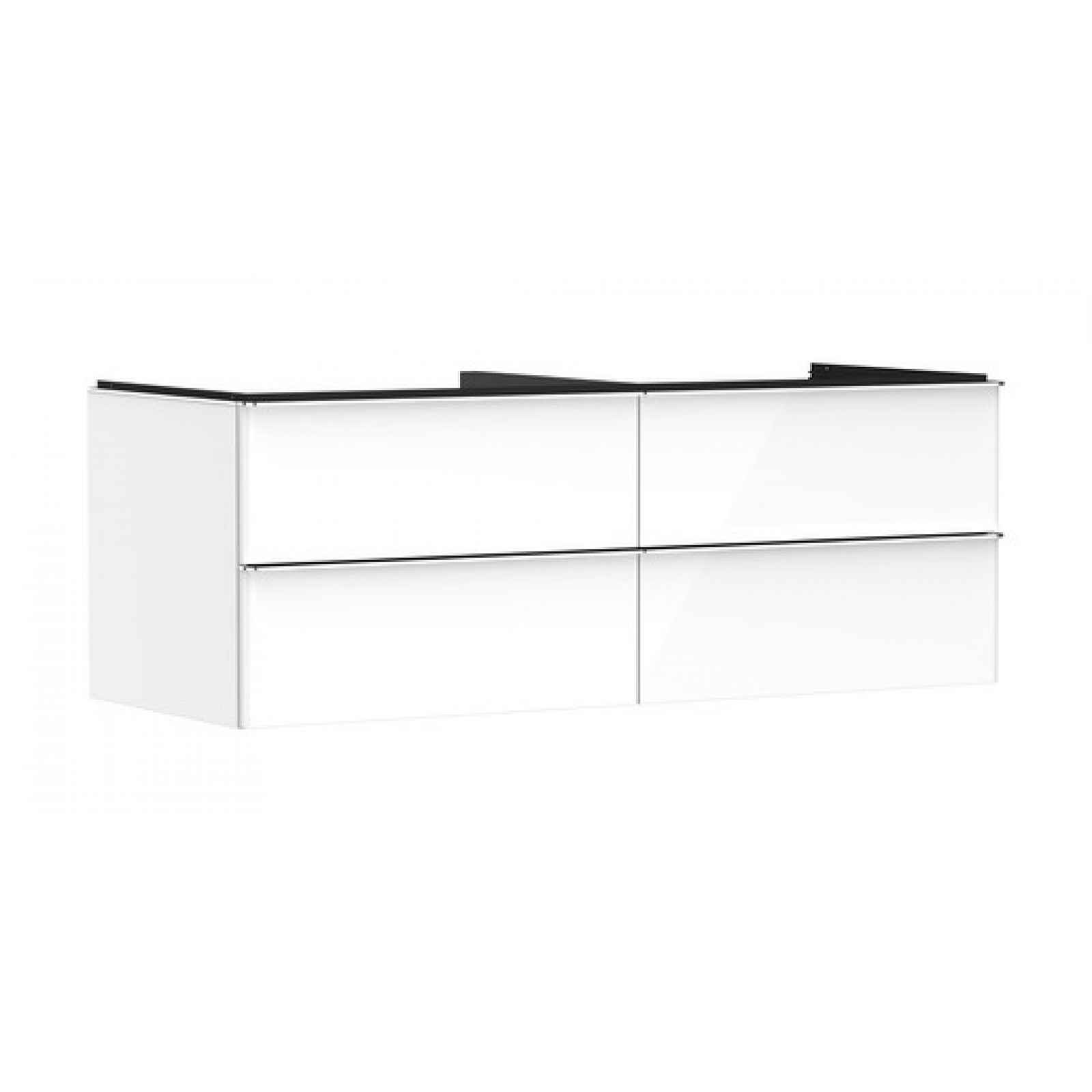 Skříňka pod umyvadlo pod desku Hansgrohe Xelu Q 136x49,5x55 cm bílá lesklá 54086000
