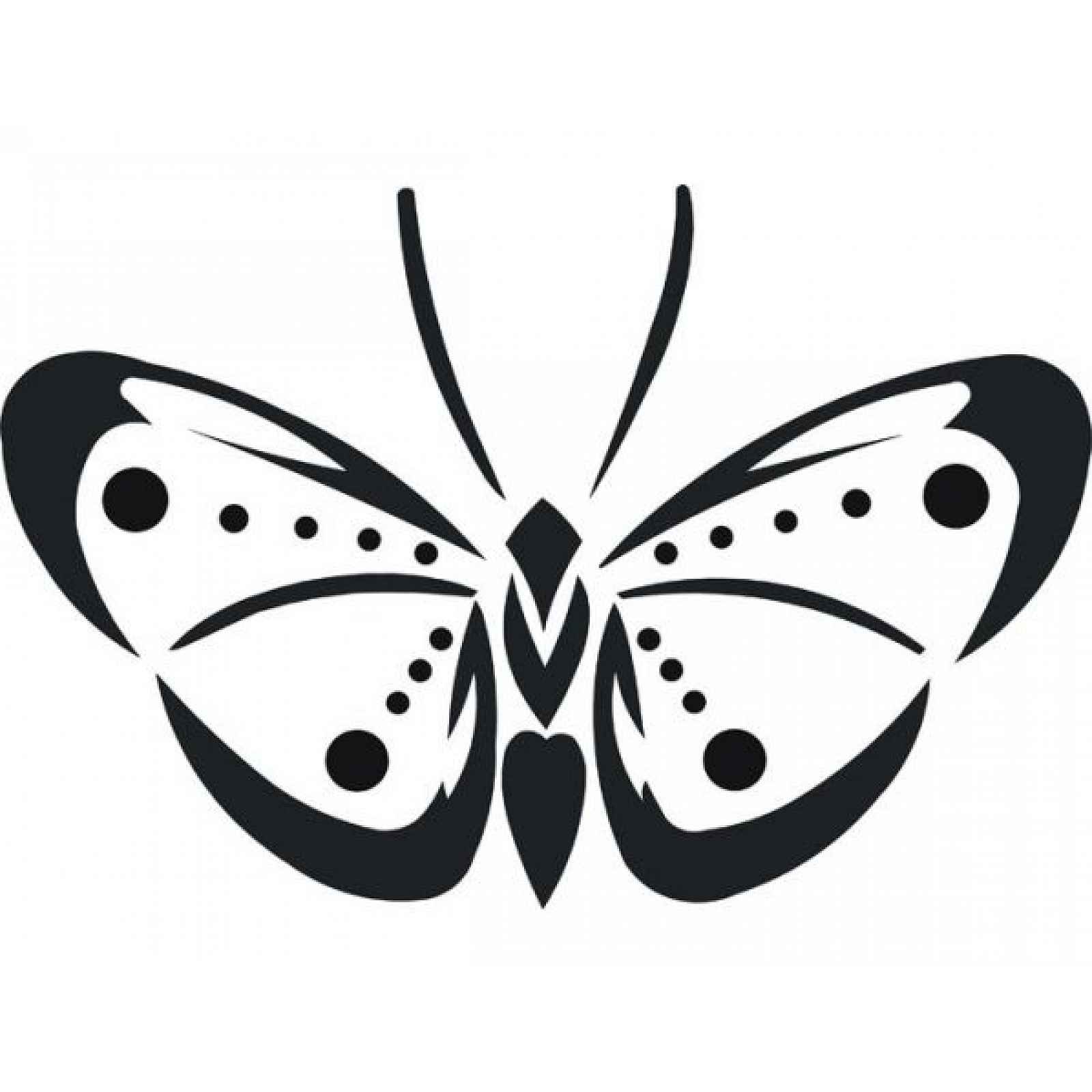 Samolepící dekorace Motýl 2, folie matná, barva černá