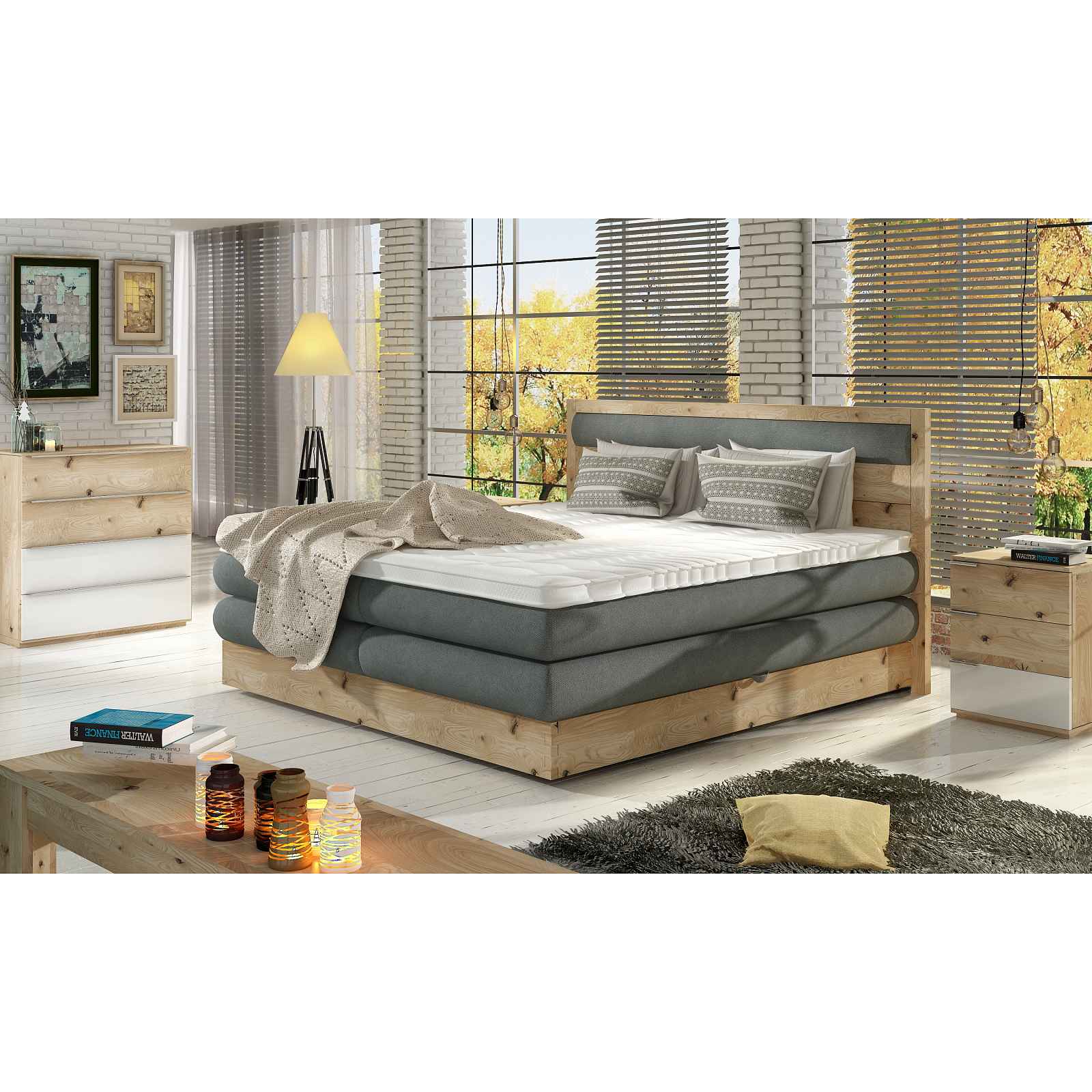 Luxusní box spring postel Delta 140x200 HELCEL