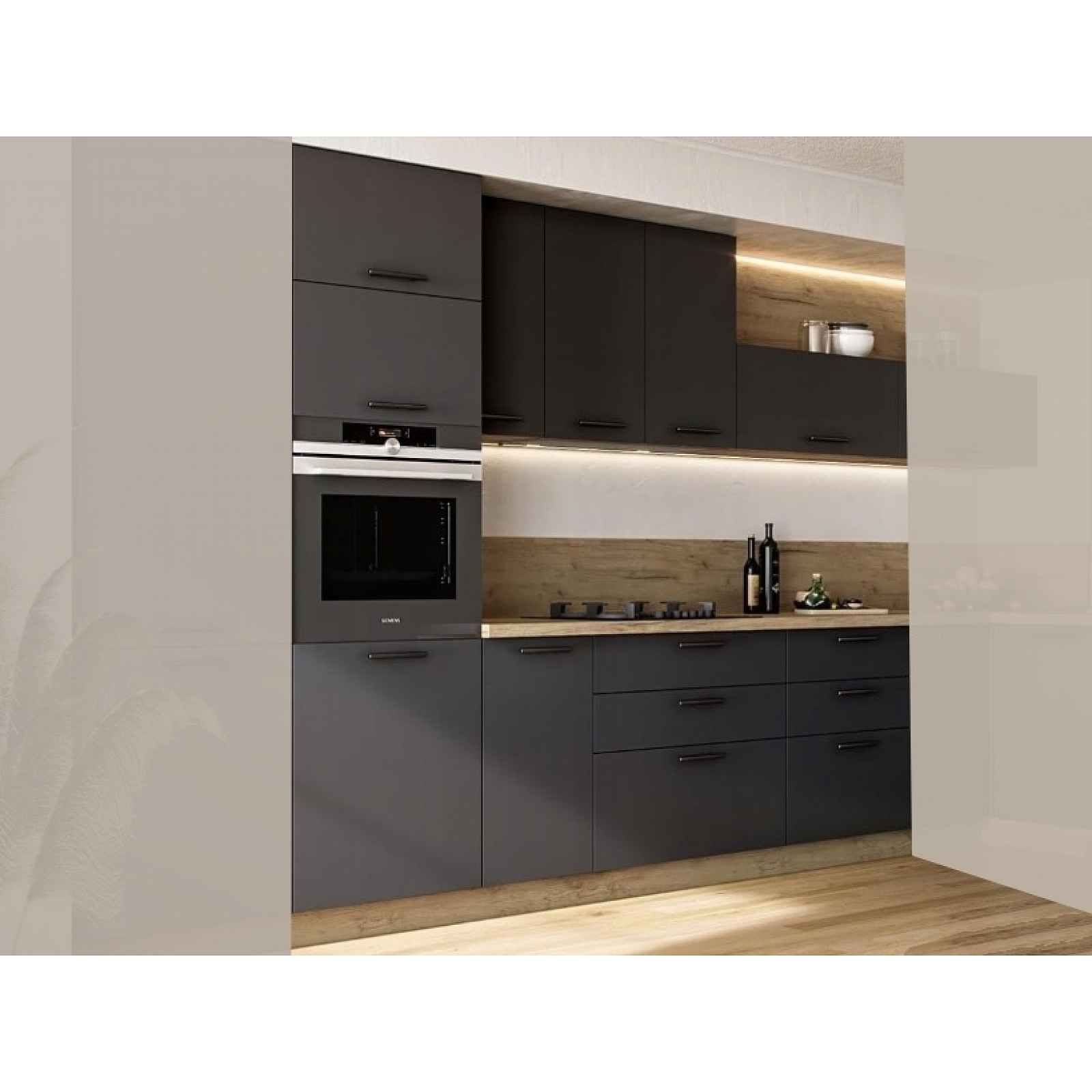 Kuchyně MARCIE 240 cm, korpus: dub craft, dvířka: antracit