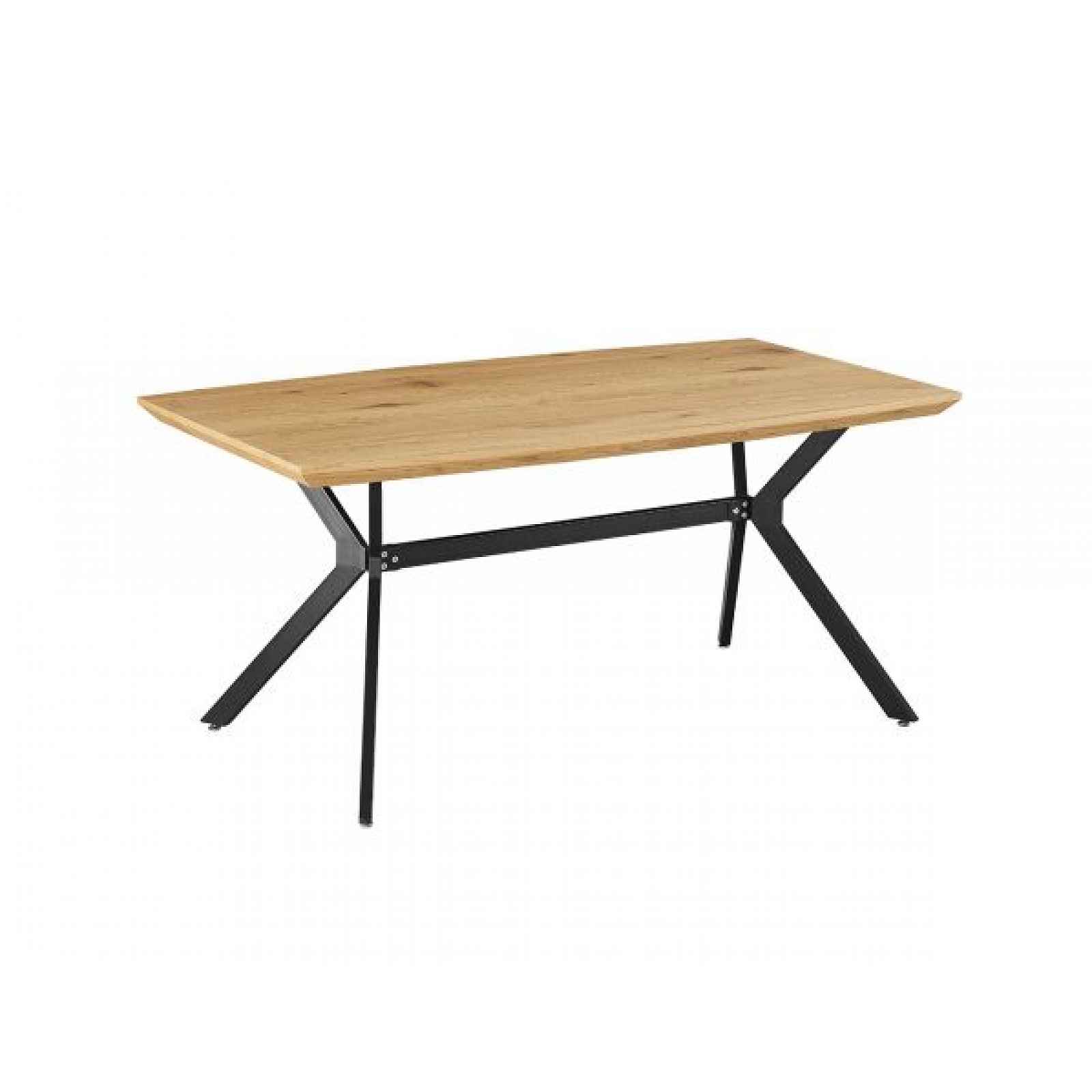 Jídelní stůl Hallan, dub / černá - 160 cm