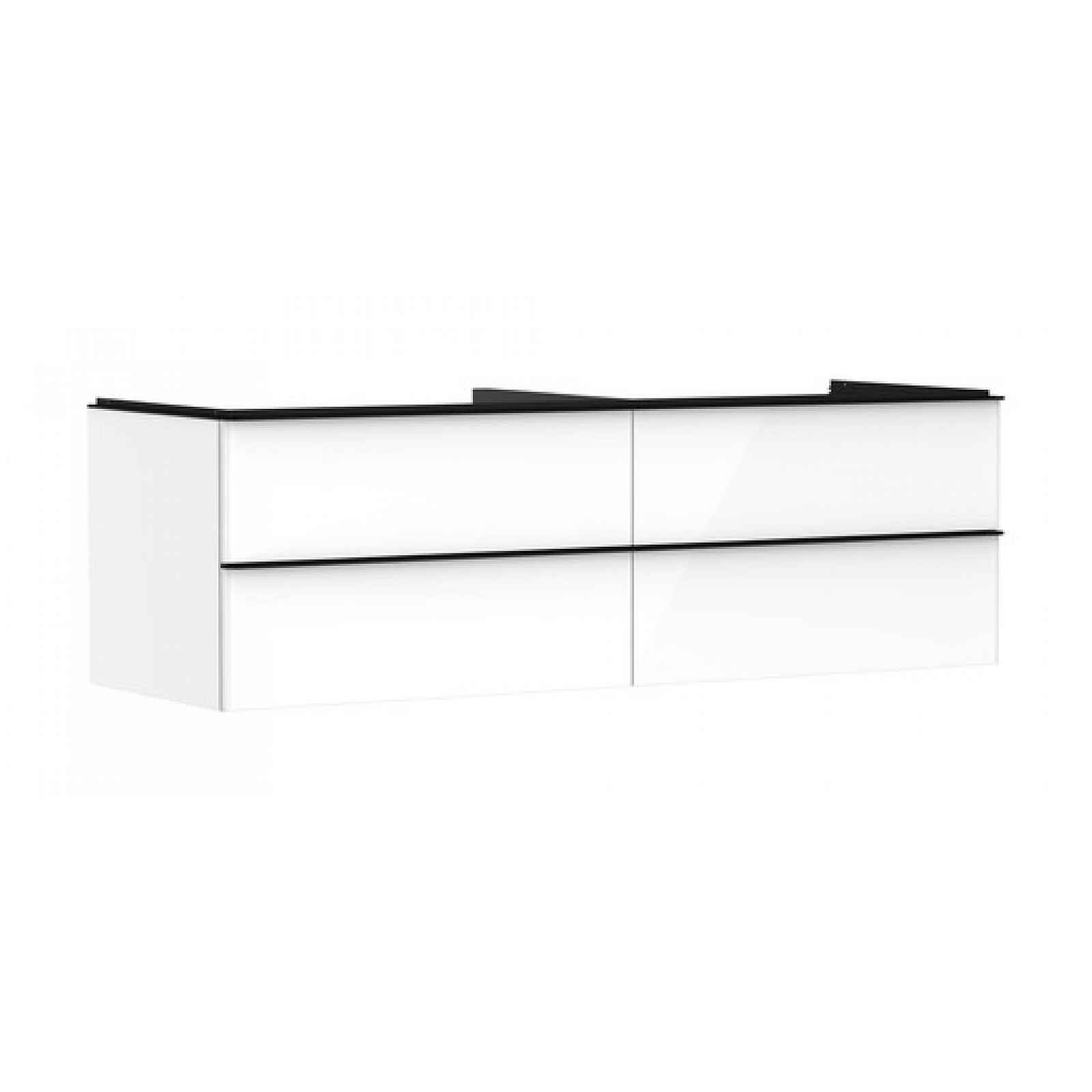 Skříňka pod umyvadlo pod desku Hansgrohe Xelu Q 156x49,5x55 cm bílá lesklá 54090670