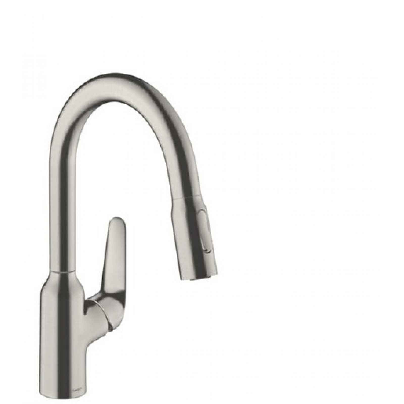 Dřezová baterie Hansgrohe Focus s vytahovací sprškou, 2 proudy vzhled nerezu 71821800