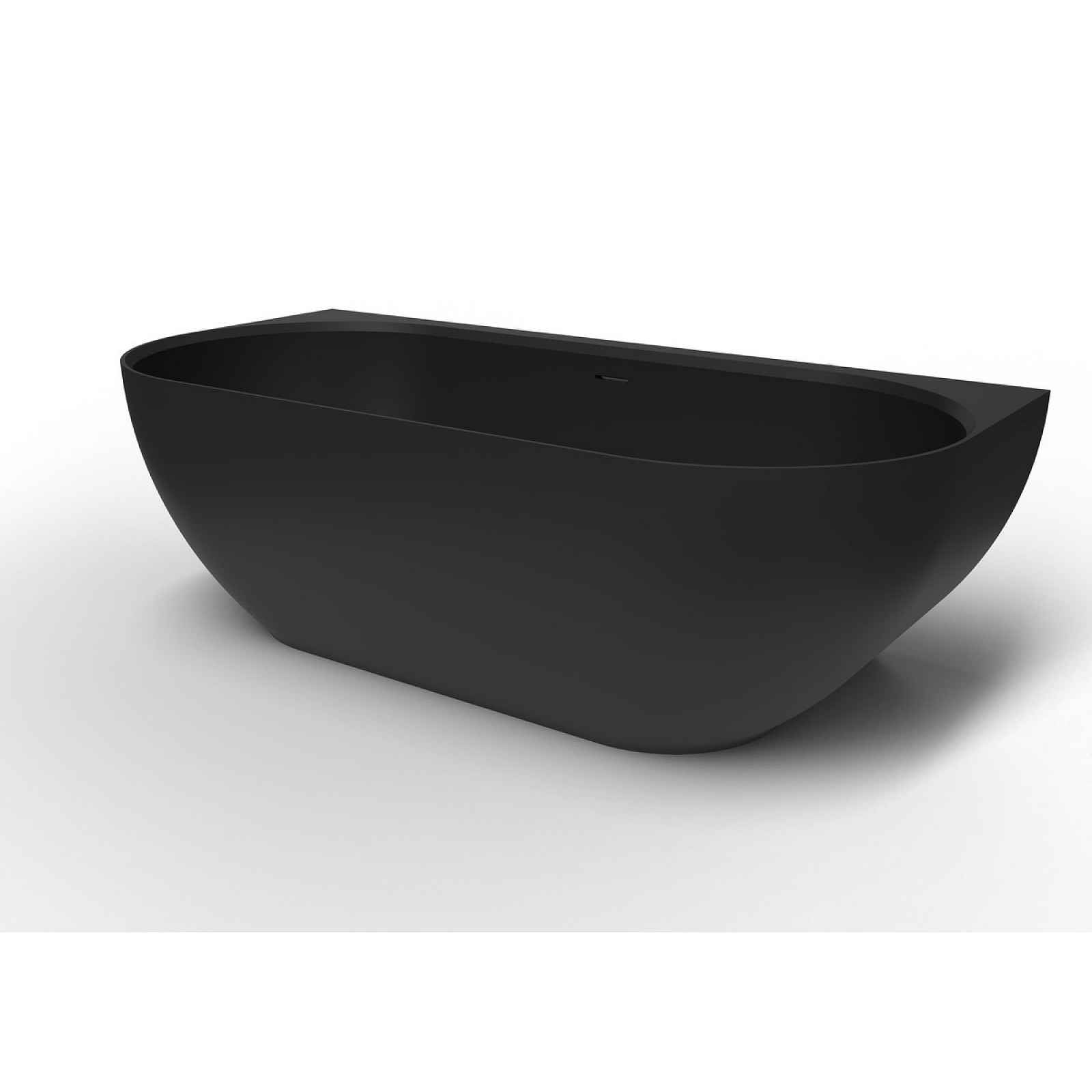 Volně stojící vana Lesly 170x82 cm Swiss Aqua Technologies, černá, litý mramor SATLE1700C