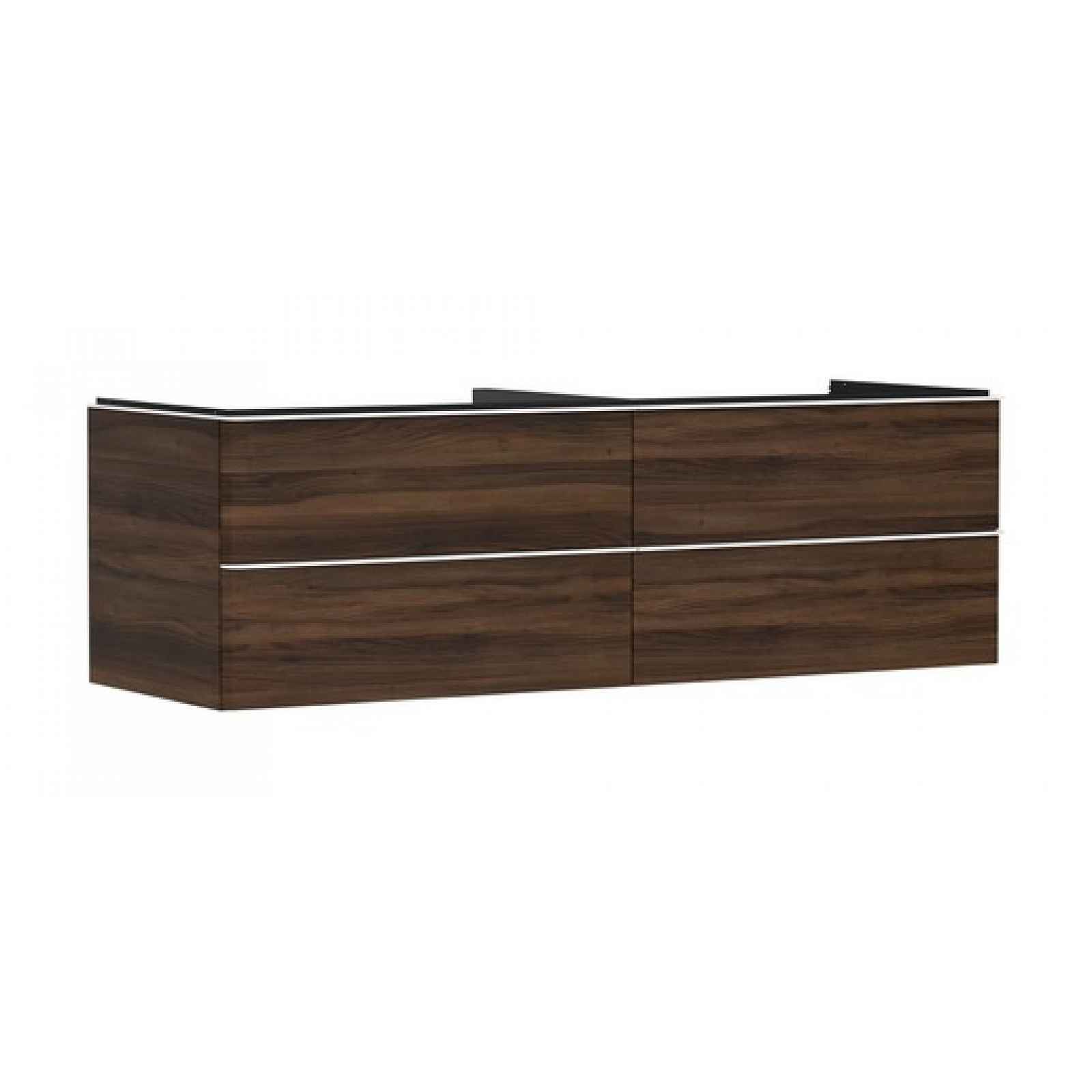 Skříňka pod umyvadlo pod desku Hansgrohe Xelu Q 156x49,5x55 cm tmavý ořech 54093700
