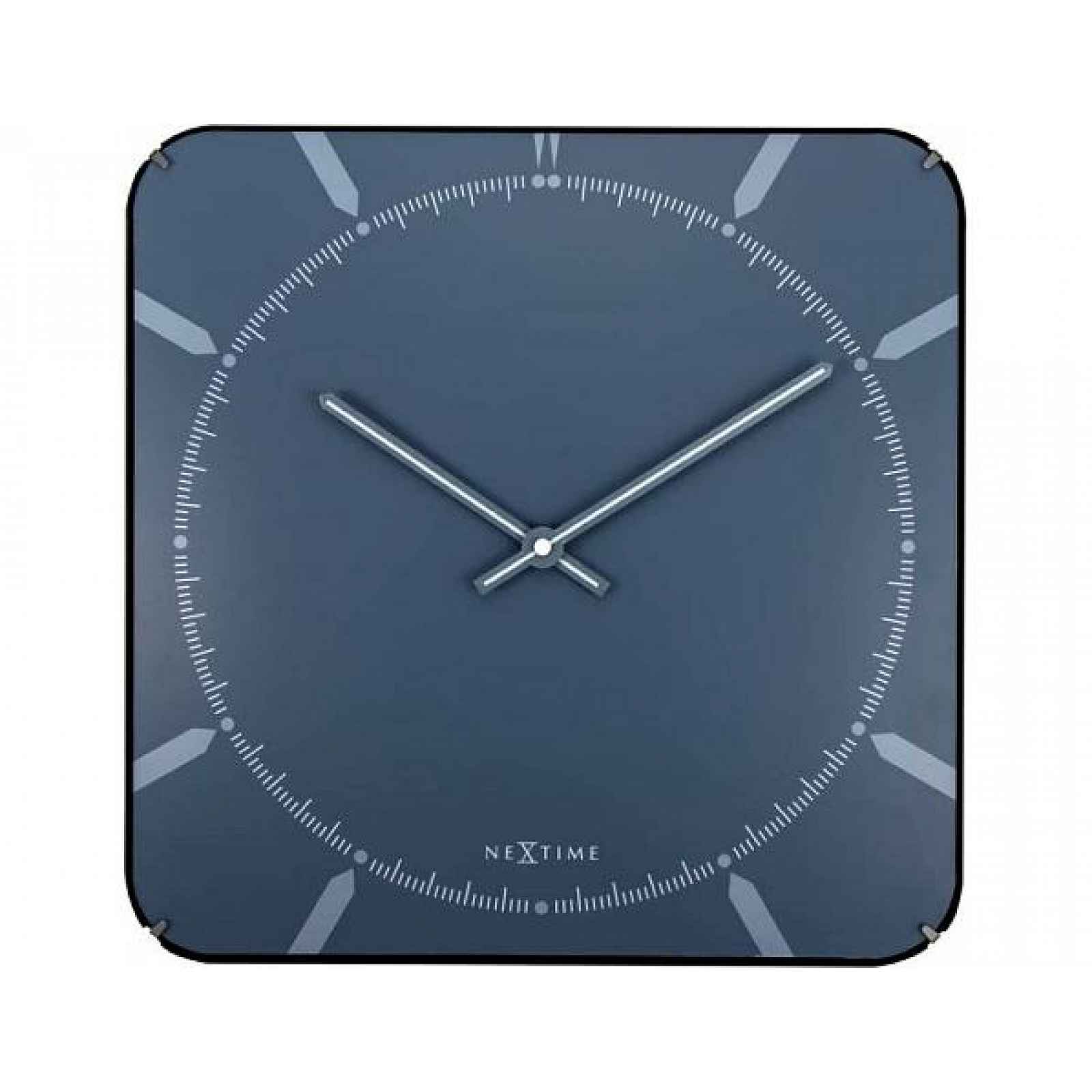 Designové nástěnné hodiny 3172 Nextime Michael Dome Blue 35cm