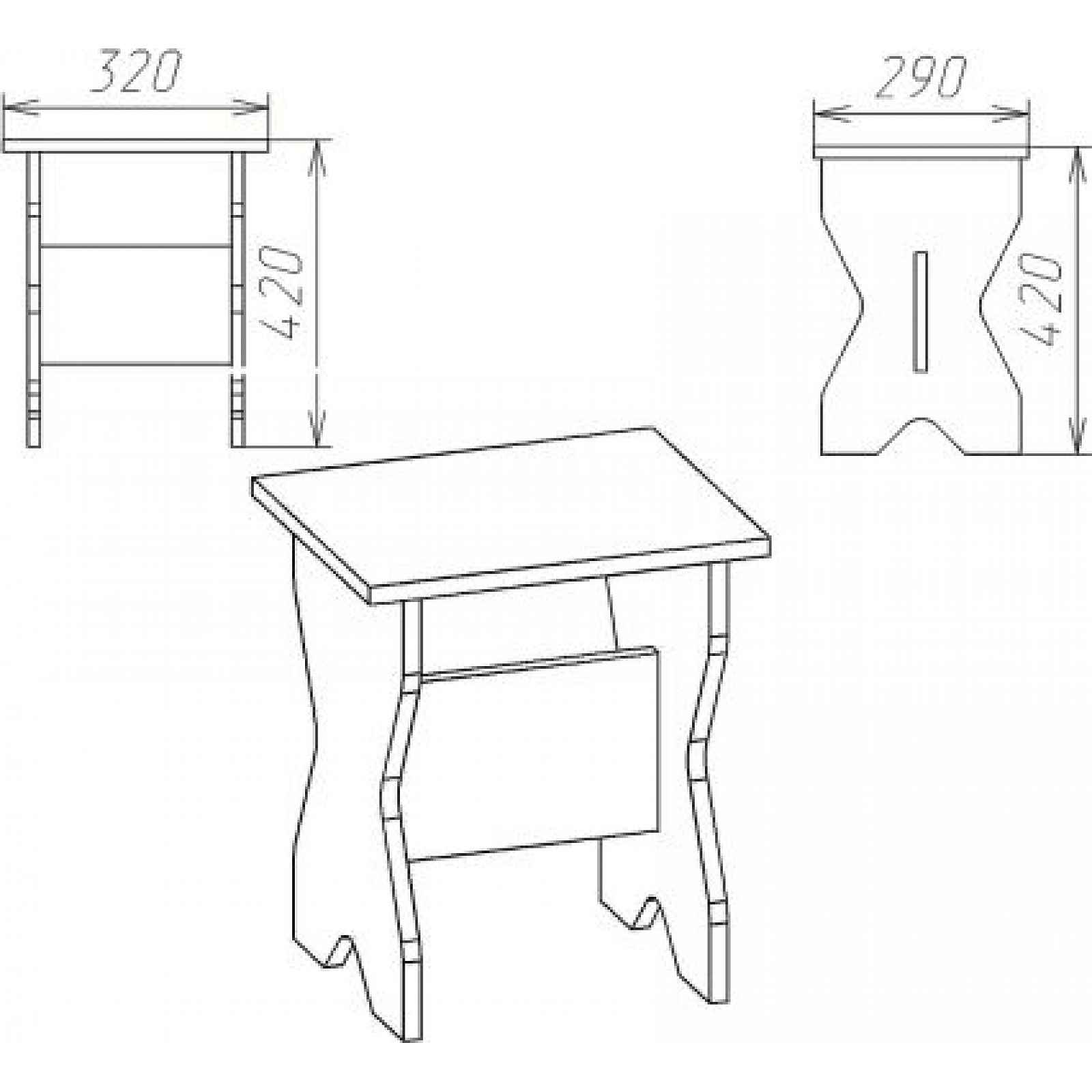 Taburet T-1 buk, Boston grey