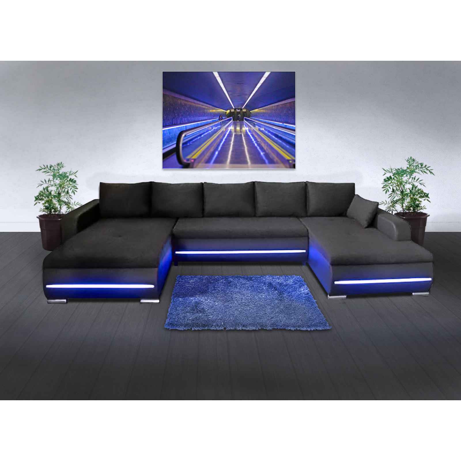 Sedací souprava Luxury U s LED osvětlením