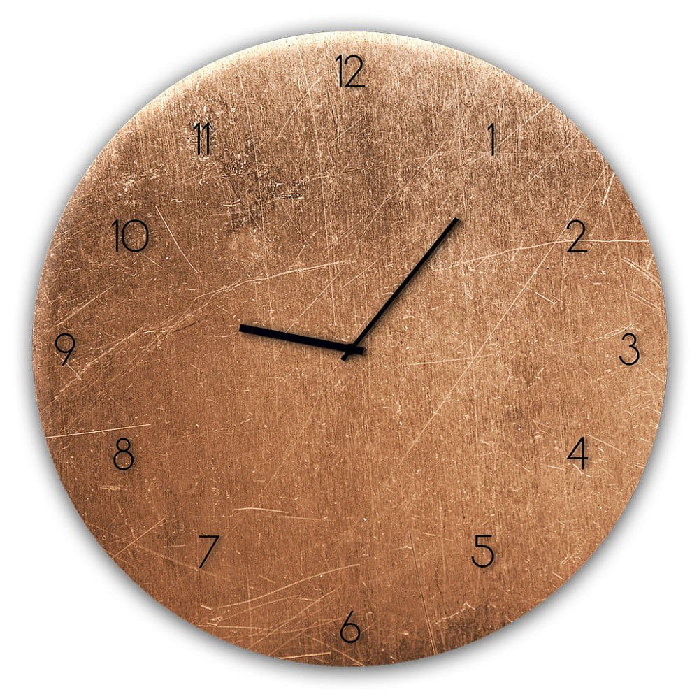 Nástěnné hodiny Styler Glassclock Copper, ⌀ 30 cm