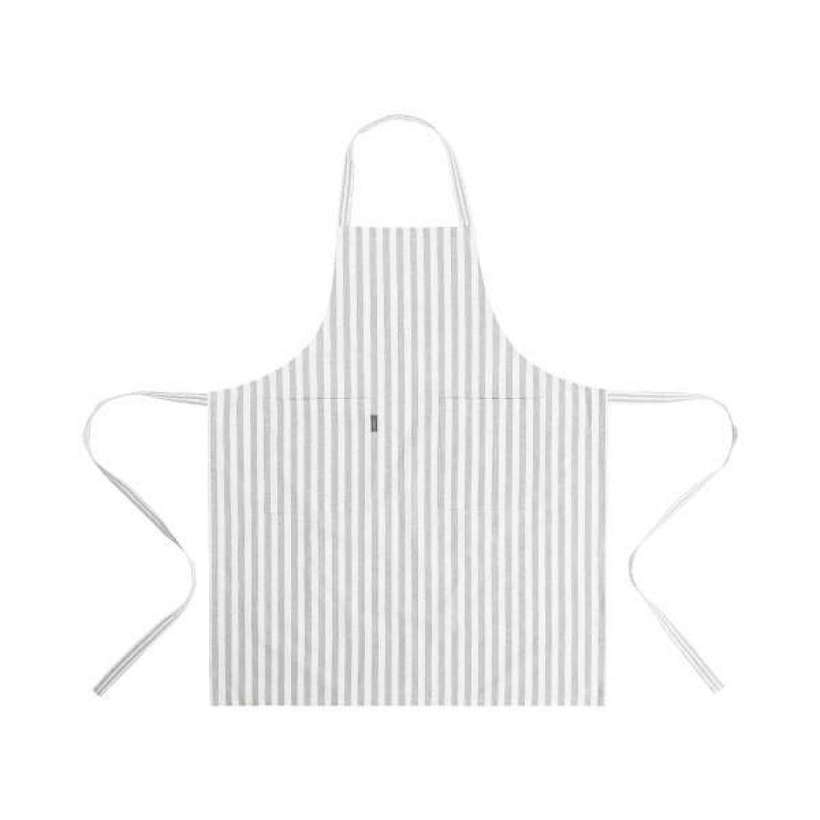 Zástěra bavlněná s pruhy sv.šedá 90cm