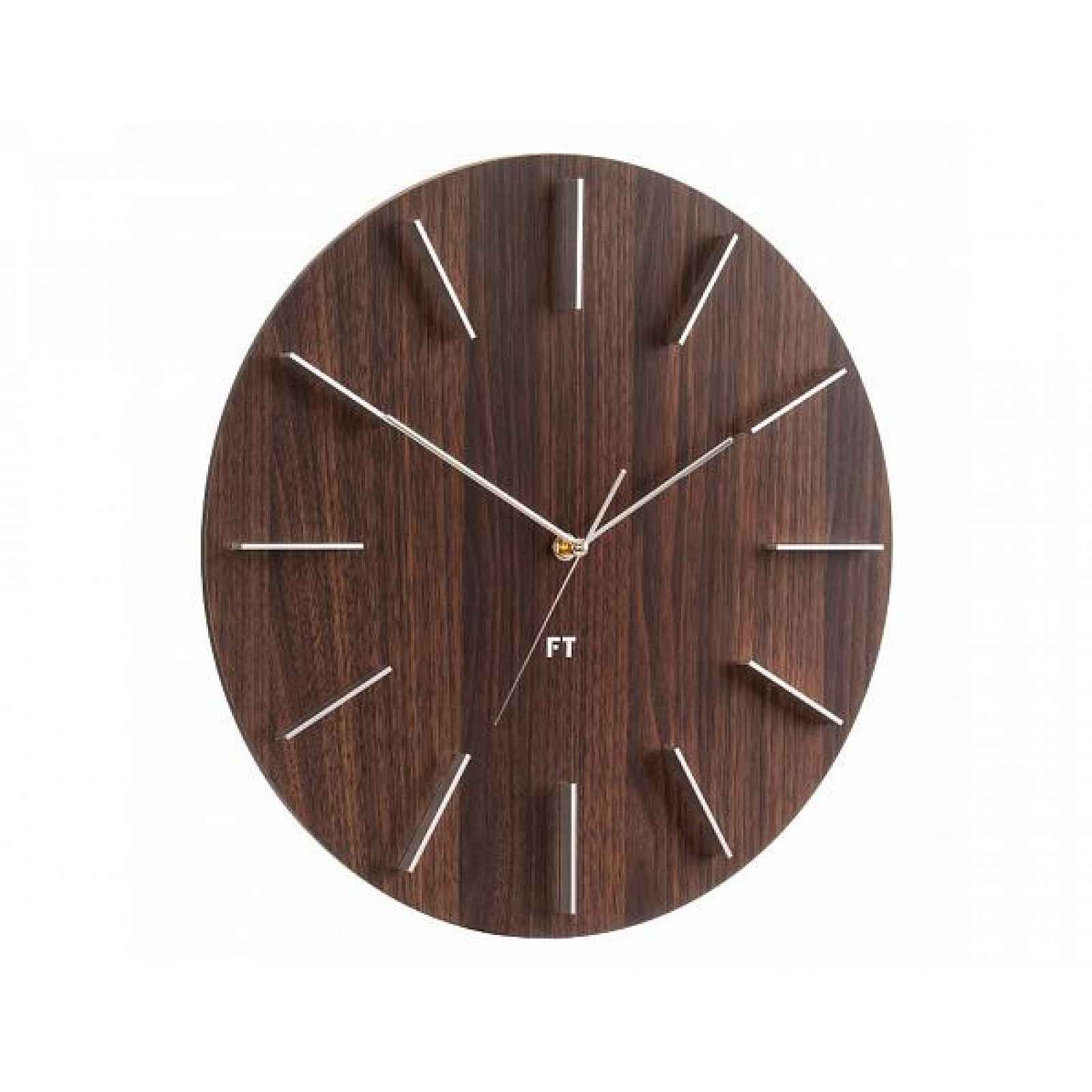 Designové nástěnné hodiny Future Time FT2010WE Round dark natural brown 40cm