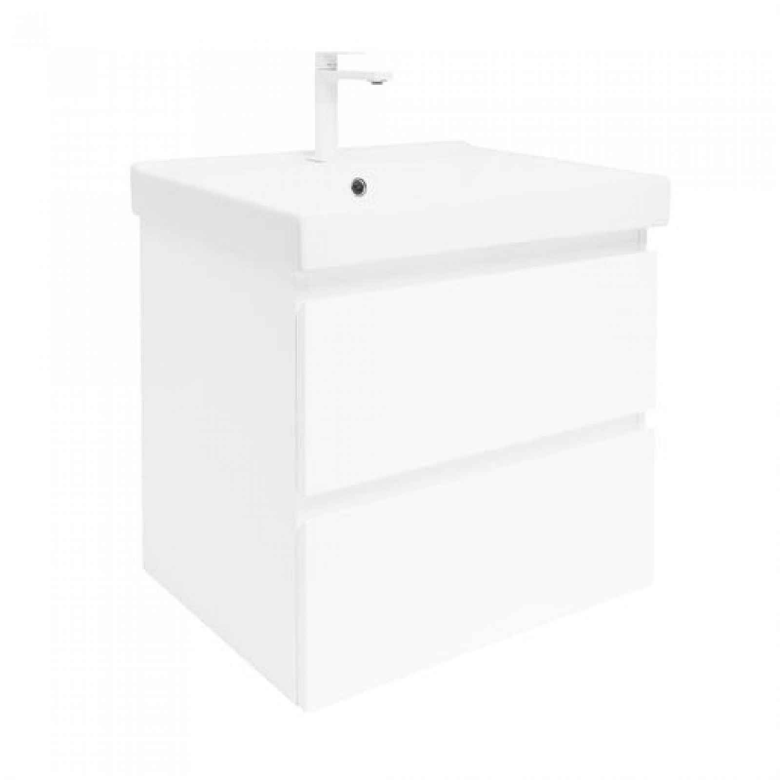 Koupelnová skříňka s umyvadlem SAT B-Way 1 59x50x45 cm bílá lesk BWAY260WU1BBI