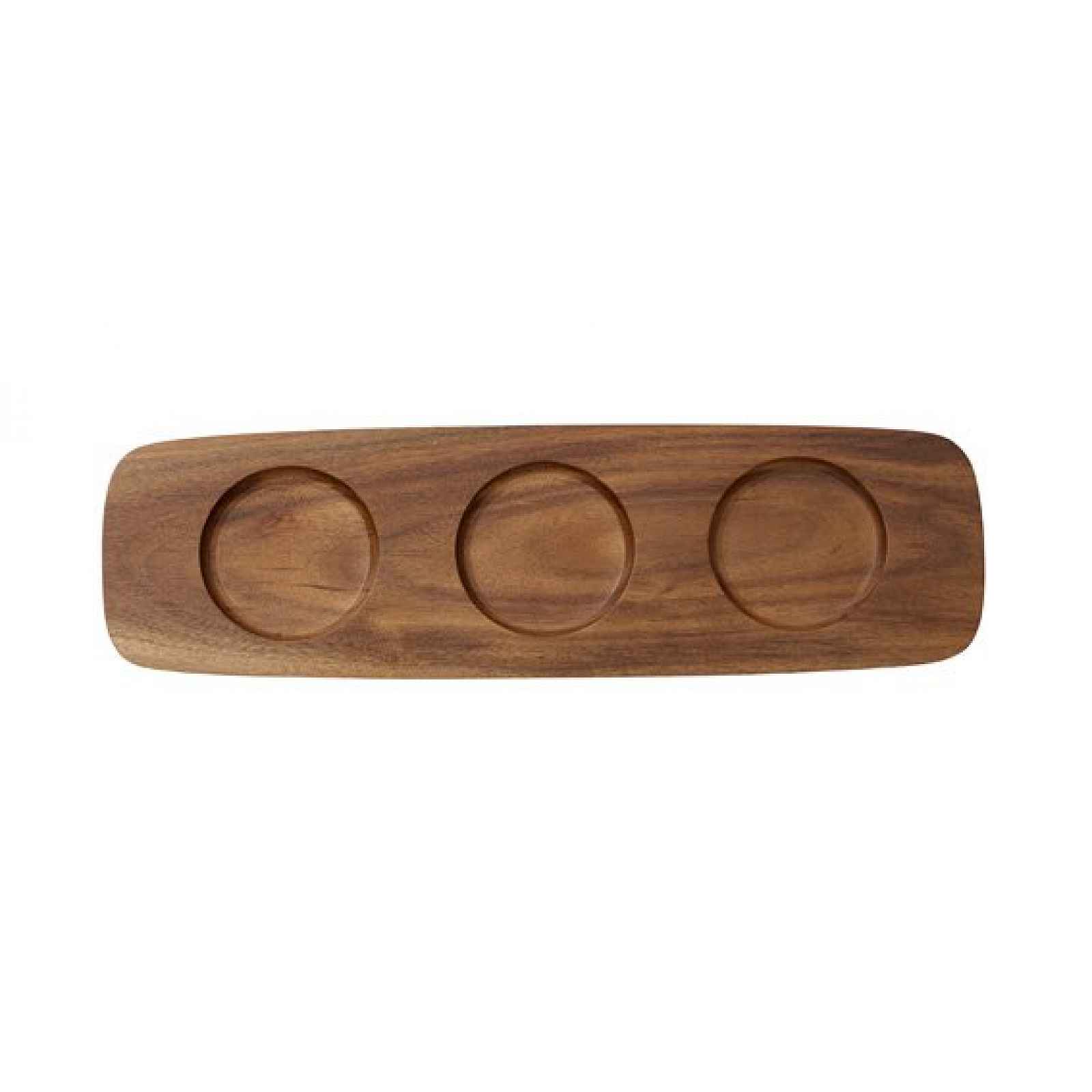 Villeroy & Boch Artesano Original dřevěný podnos pro 3 misky na dip, 30 x 9 cm