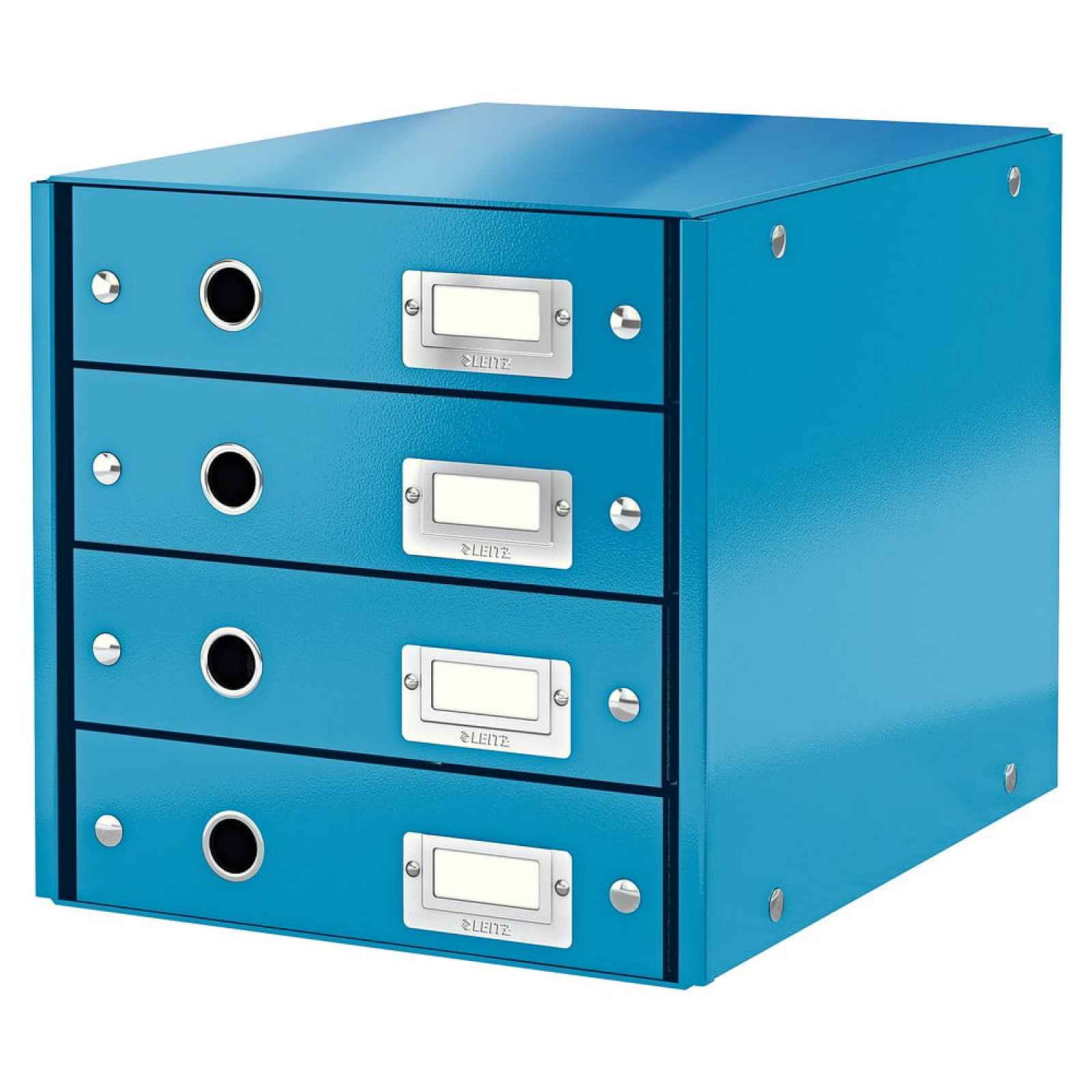 Modrý box se 4 zásuvkami Leitz Office, délka 36 cm