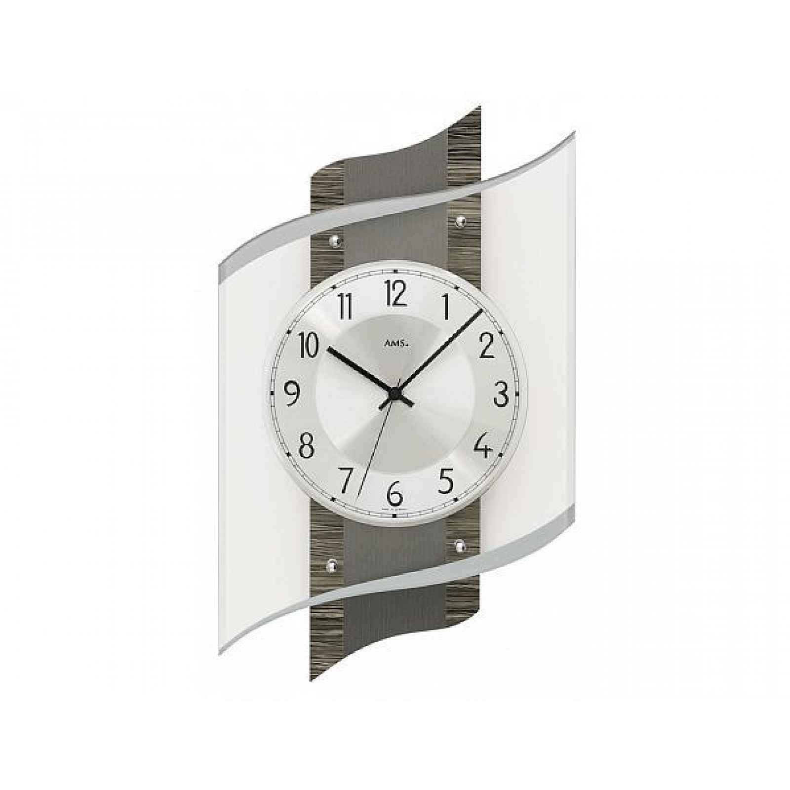 Designové nástěnné hodiny 5519 řízené rádiovým signálem AMS 48cm