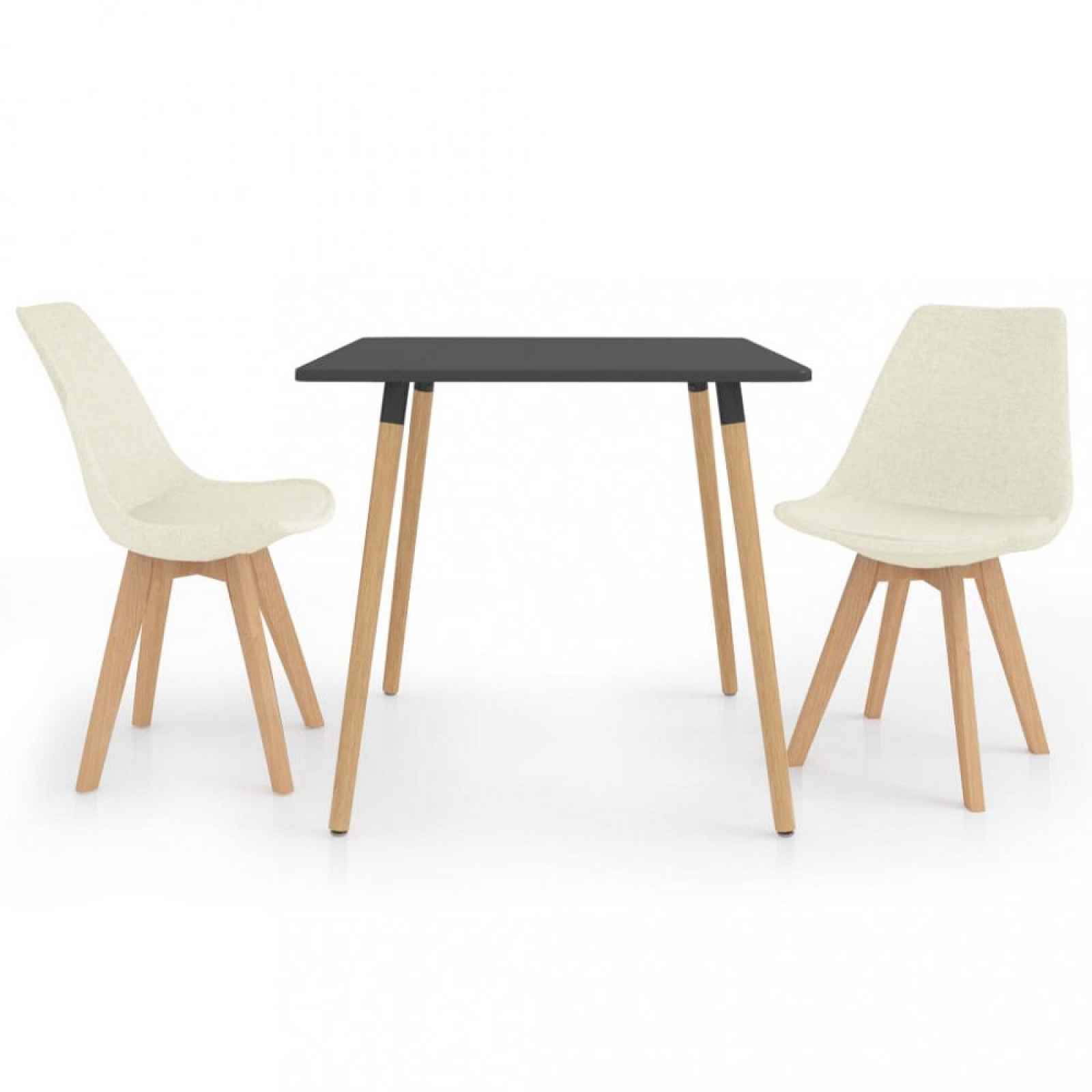 Set jídelní stůl se židlemi 2+1, dekor buk, barva krémová