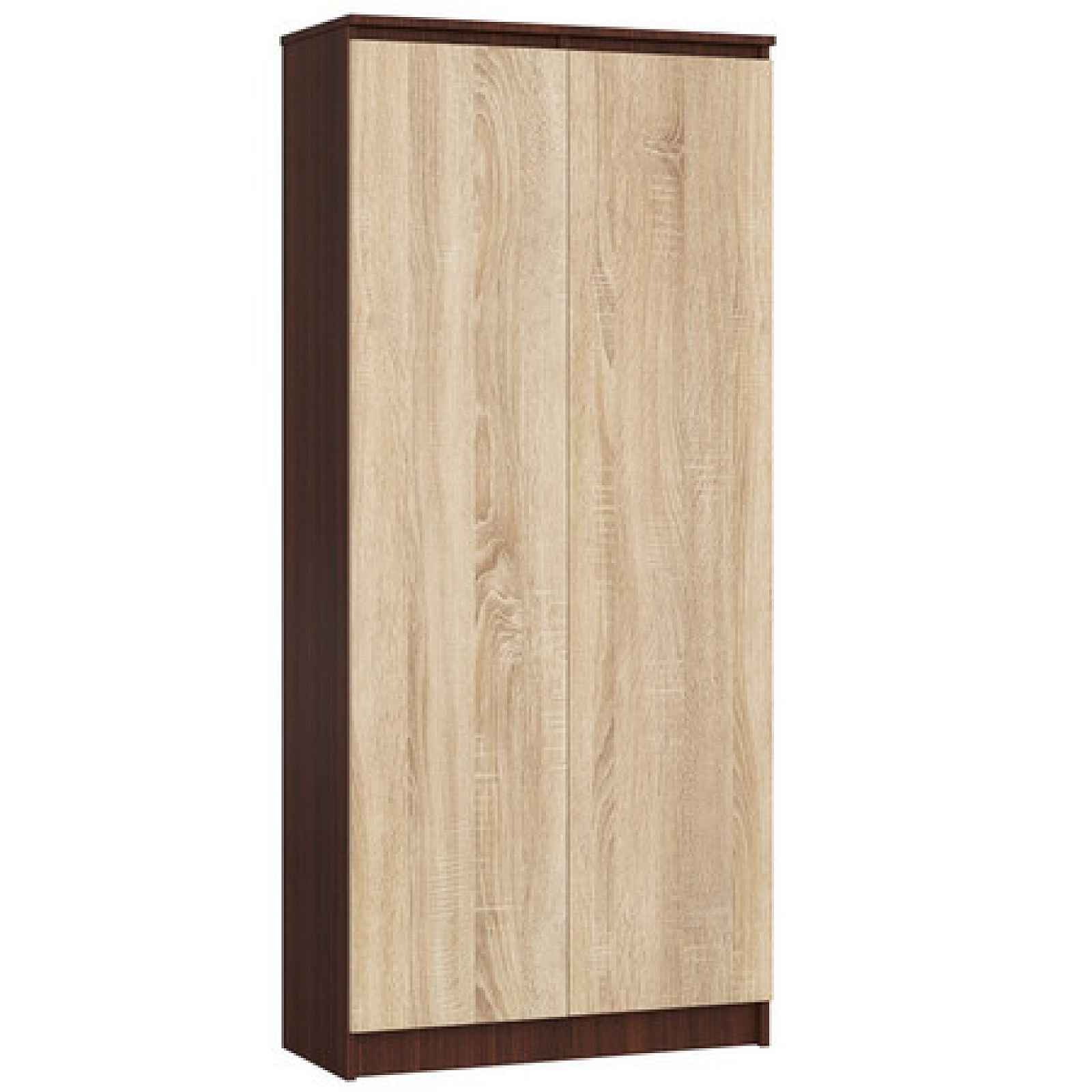 Skříň 80 cm CLP 2 dvířka 8 poliček wenge/dub sonoma