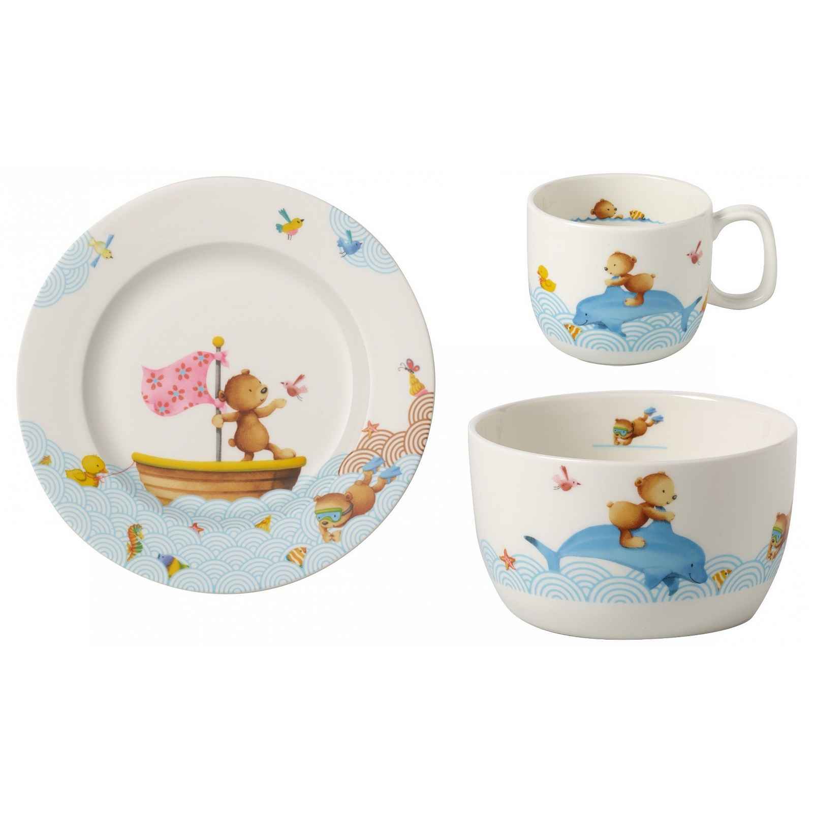 Villeroy & Boch Happy as a Bear sada dětského porcelánu, 3 ks