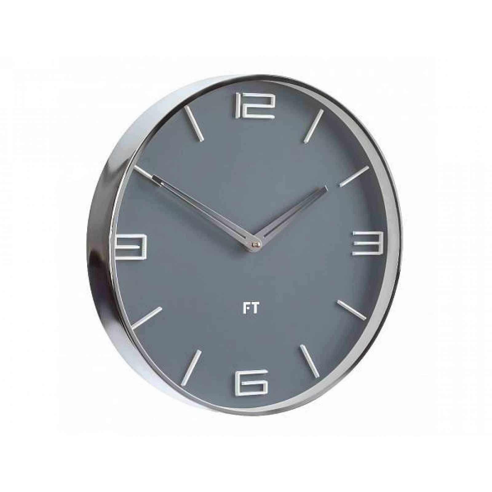 Designové nástěnné hodiny Future Time FT3010GY Flat grey 30cm