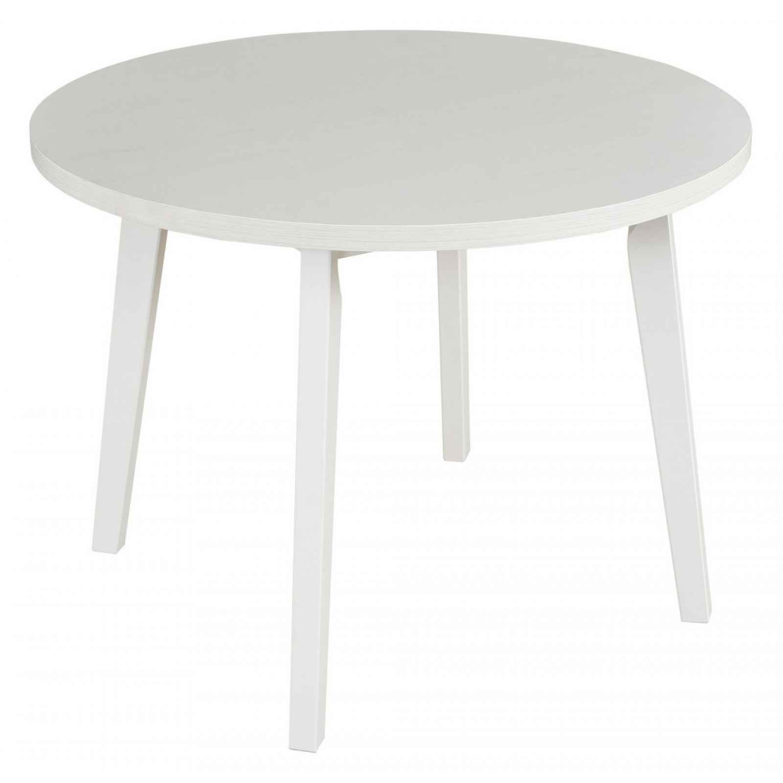 Kulatý jídelní stůl Norveg 100 cm, bělená borovice/bílý
