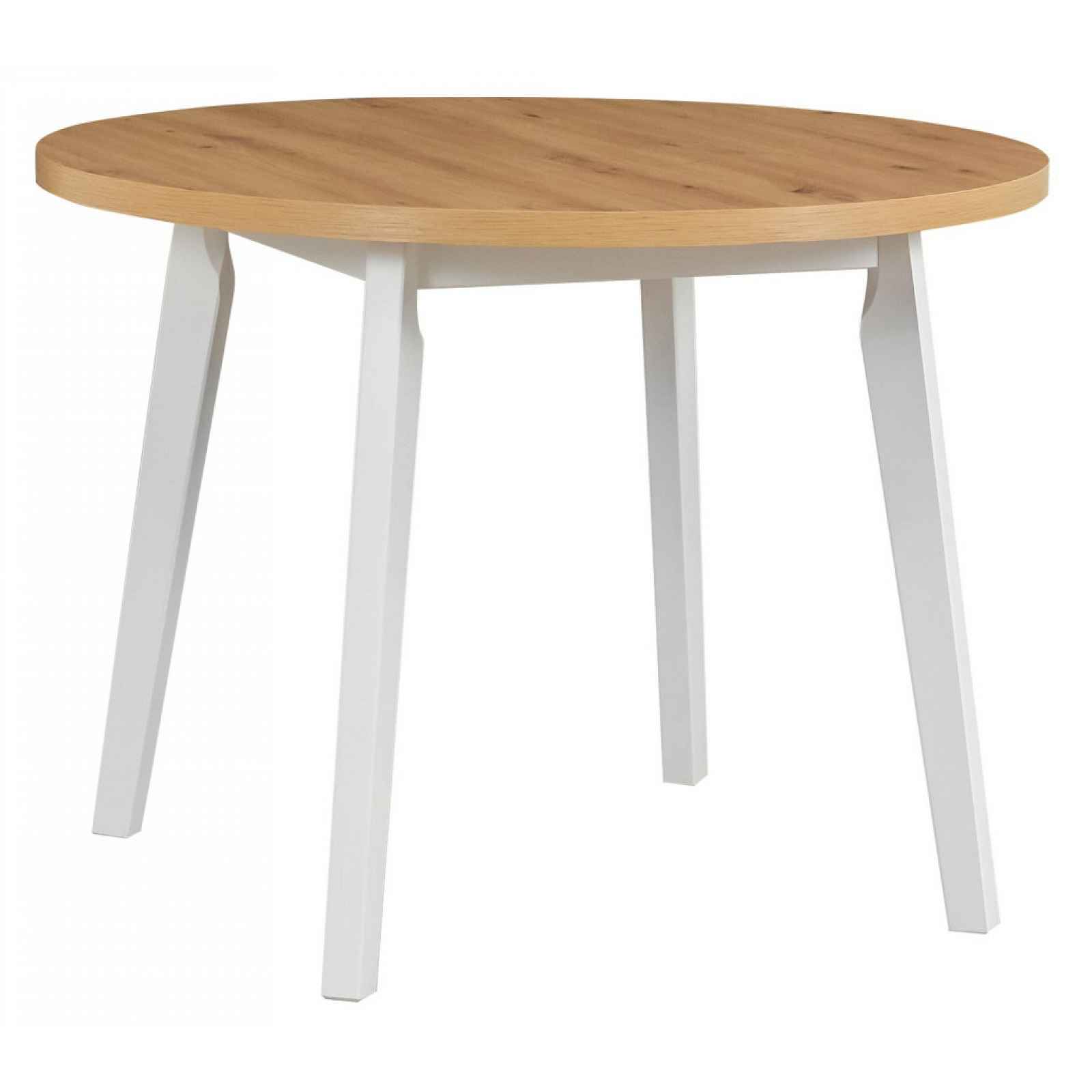 Kulatý jídelní stůl Norveg 100 cm, dub artisan/bílý