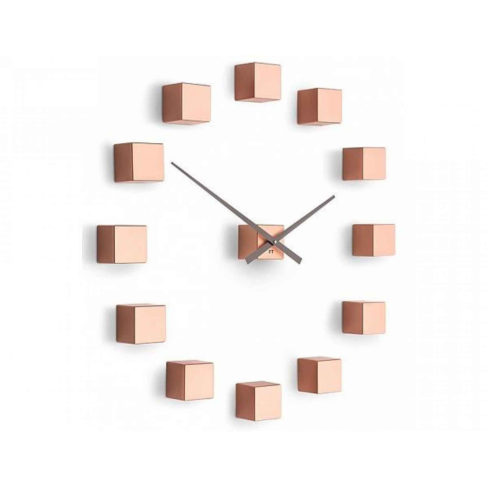 Designové nástěnné nalepovací hodiny Future Time FT3000CO Cubic copper