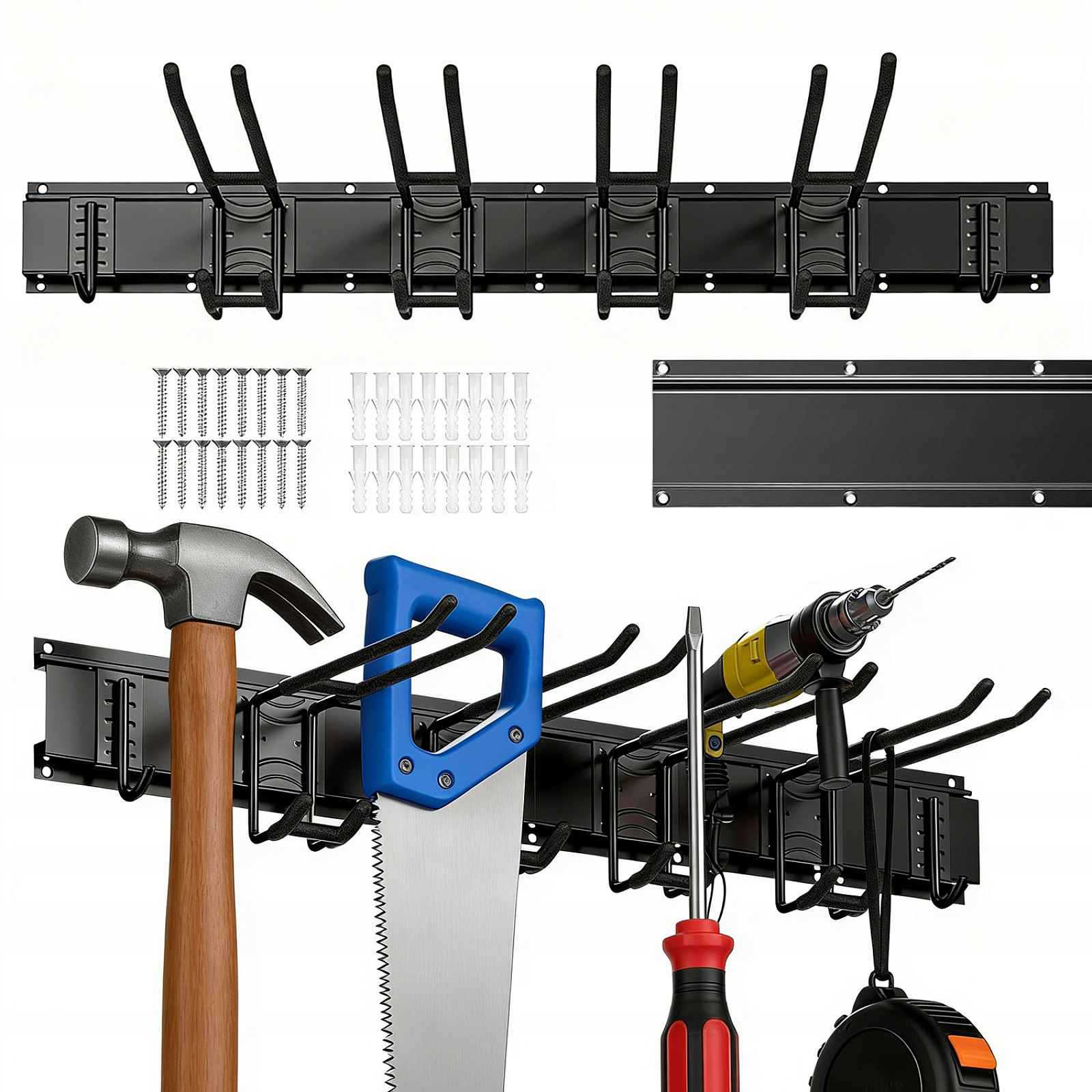 2x Modulární Garážový Organizér Sada Věšáků Na Háčky Na Stěnové Liště