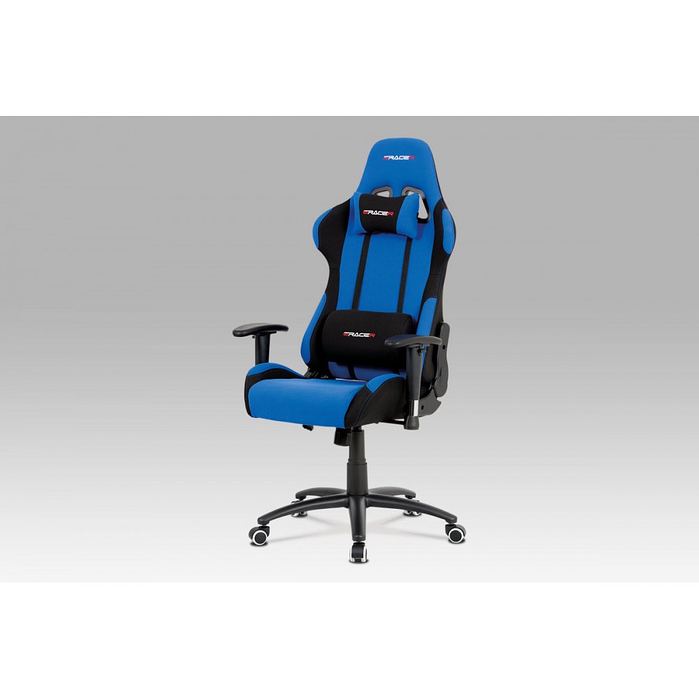 Herní židle BLUE, modrá/černá - 66 x 69 x 124-133 cm