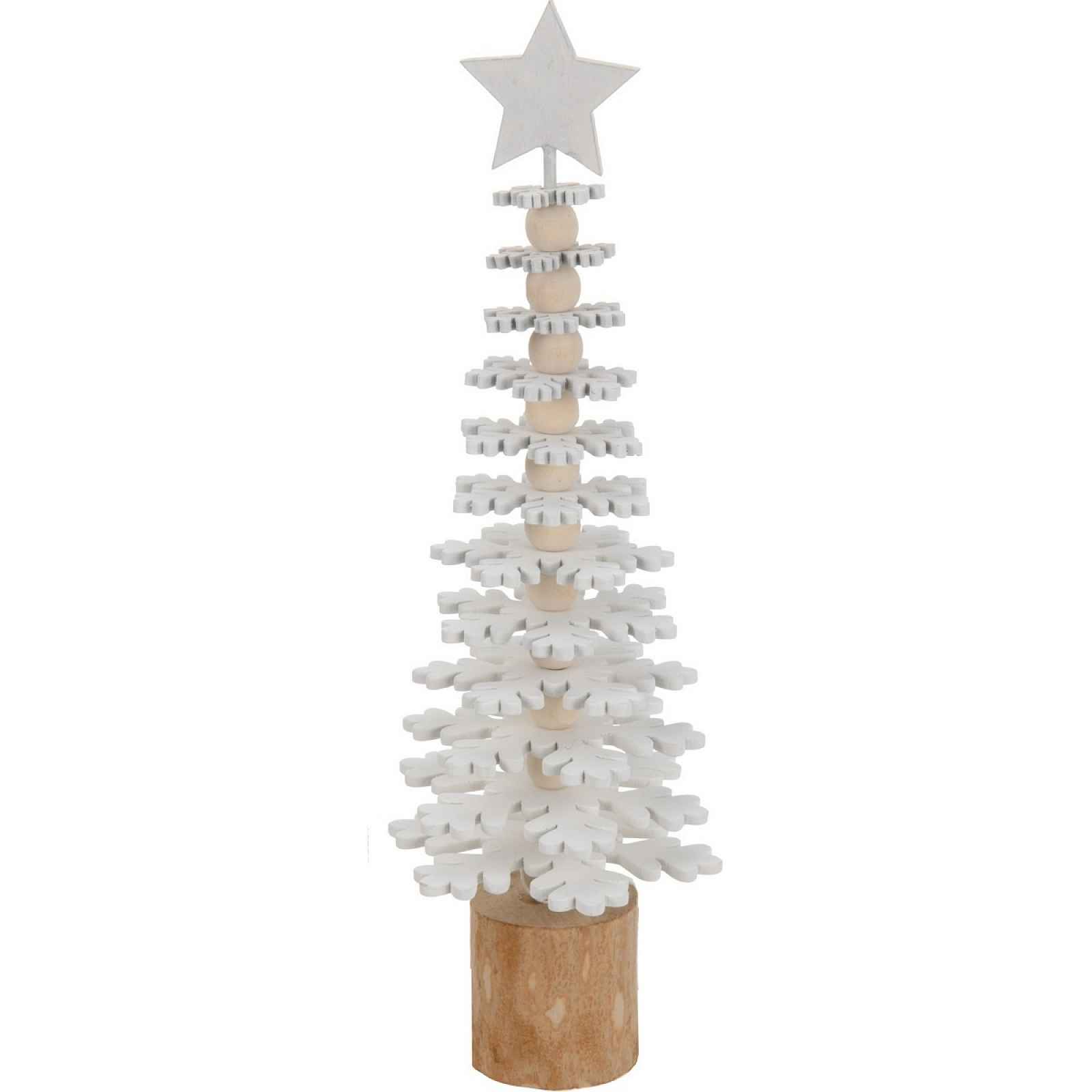 Vánoční dřevěná dekorace Snowflake tree, 25 cm