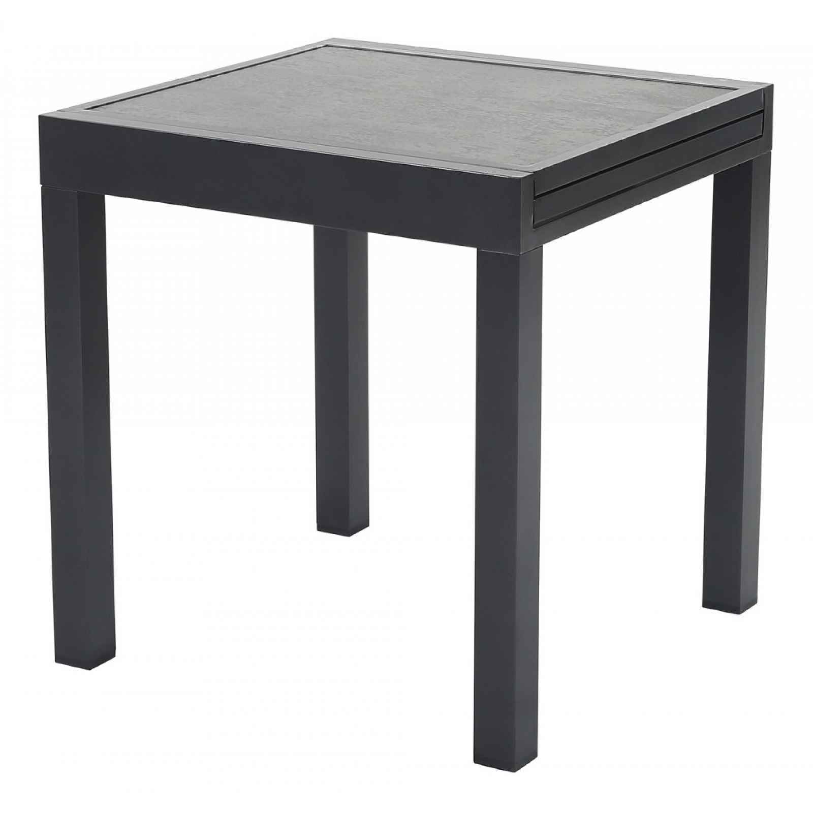 Rozkládací zahradní stůl Tony 72x72 cm, antracit/imitace betonu