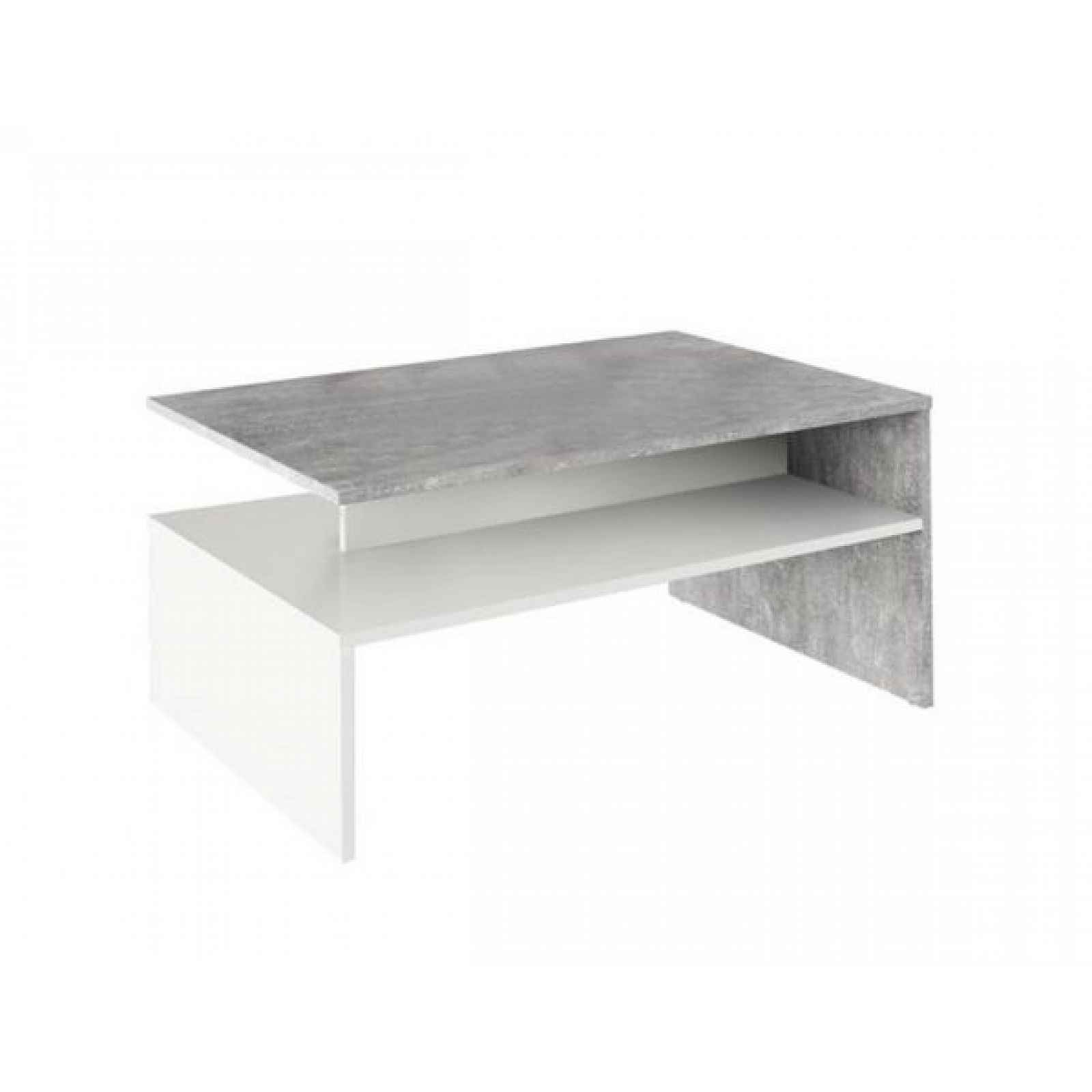 Konferenční stolek DAMOLI, beton/bílý