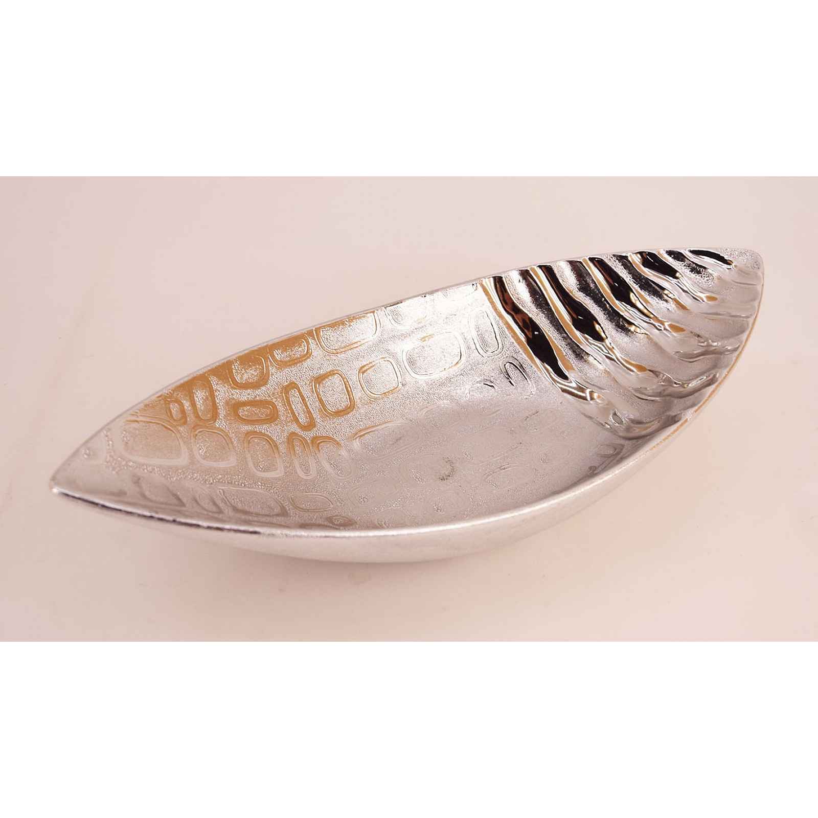 Dekorativní mísa stříbrná, žebrovaná, 33 cm