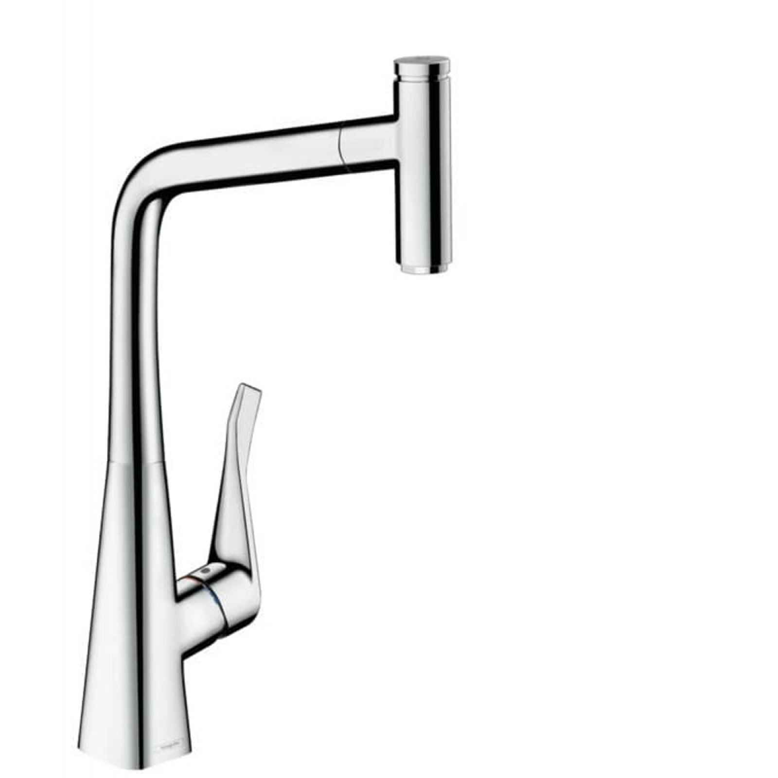 Dřezová baterie Hansgrohe Metris s vytahovací sprškou chrom 73803000