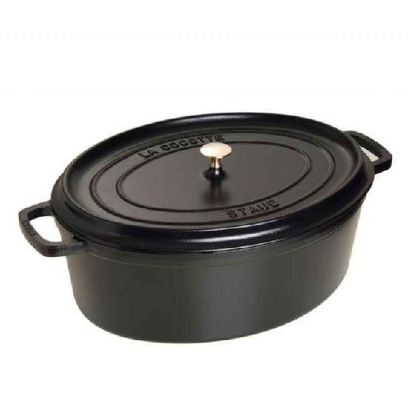 Staub Oválný litinový hrnec s poklicí Cocotte, černá, 31 cm / 5,5 l 1103125