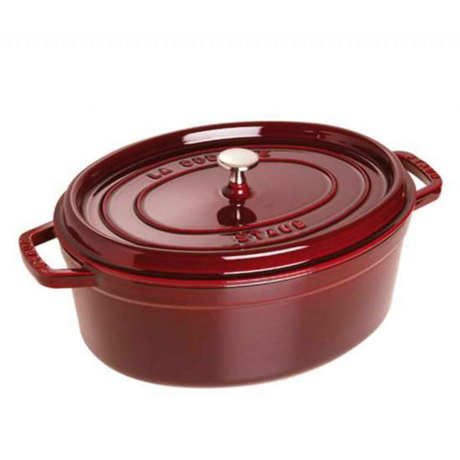 Staub Oválný litinový hrnec s poklicí Cocotte, grenadina, 31 cm / 5,5 l 1103187