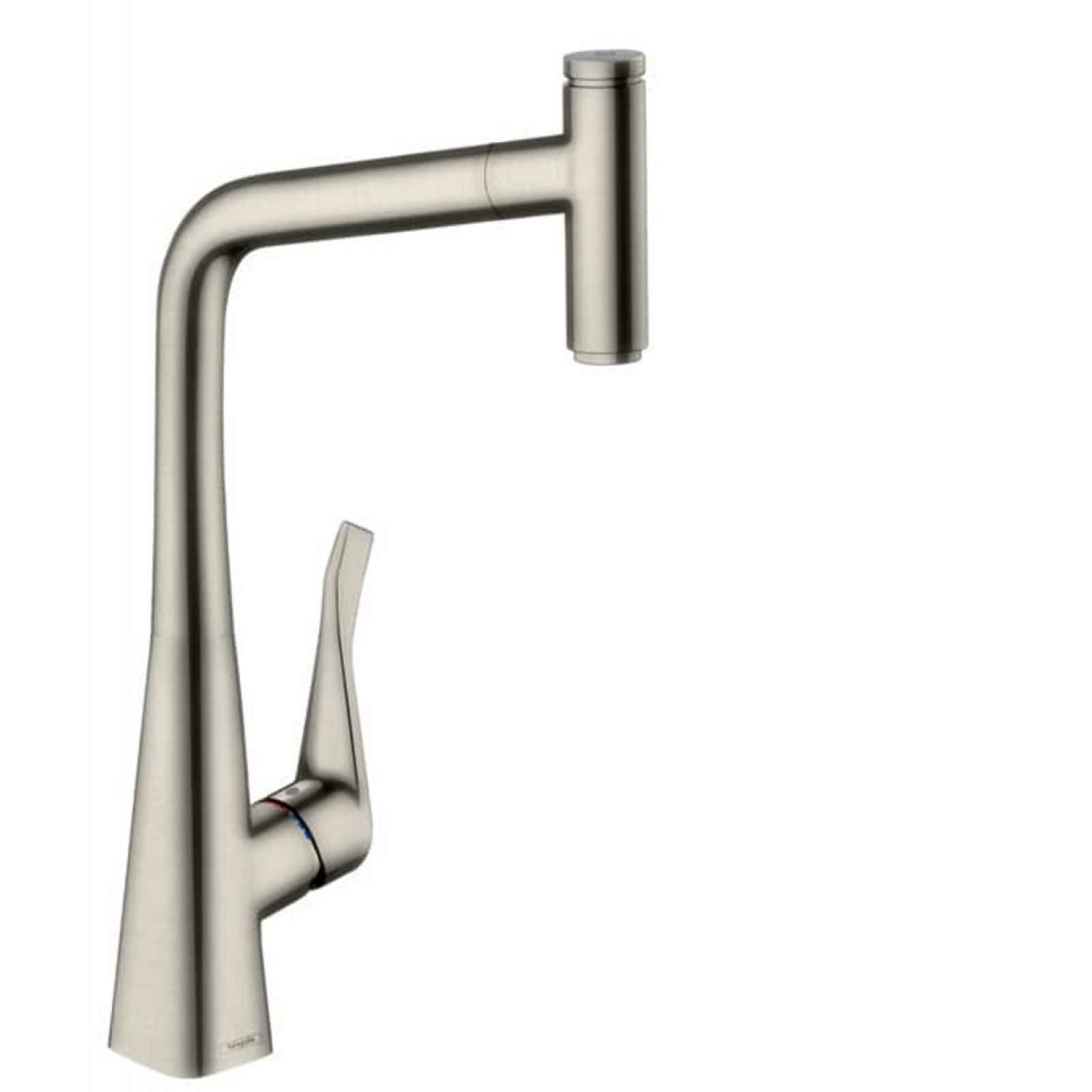 Dřezová baterie Hansgrohe Metris s vytahovací sprškou vzhled nerezu 73803800