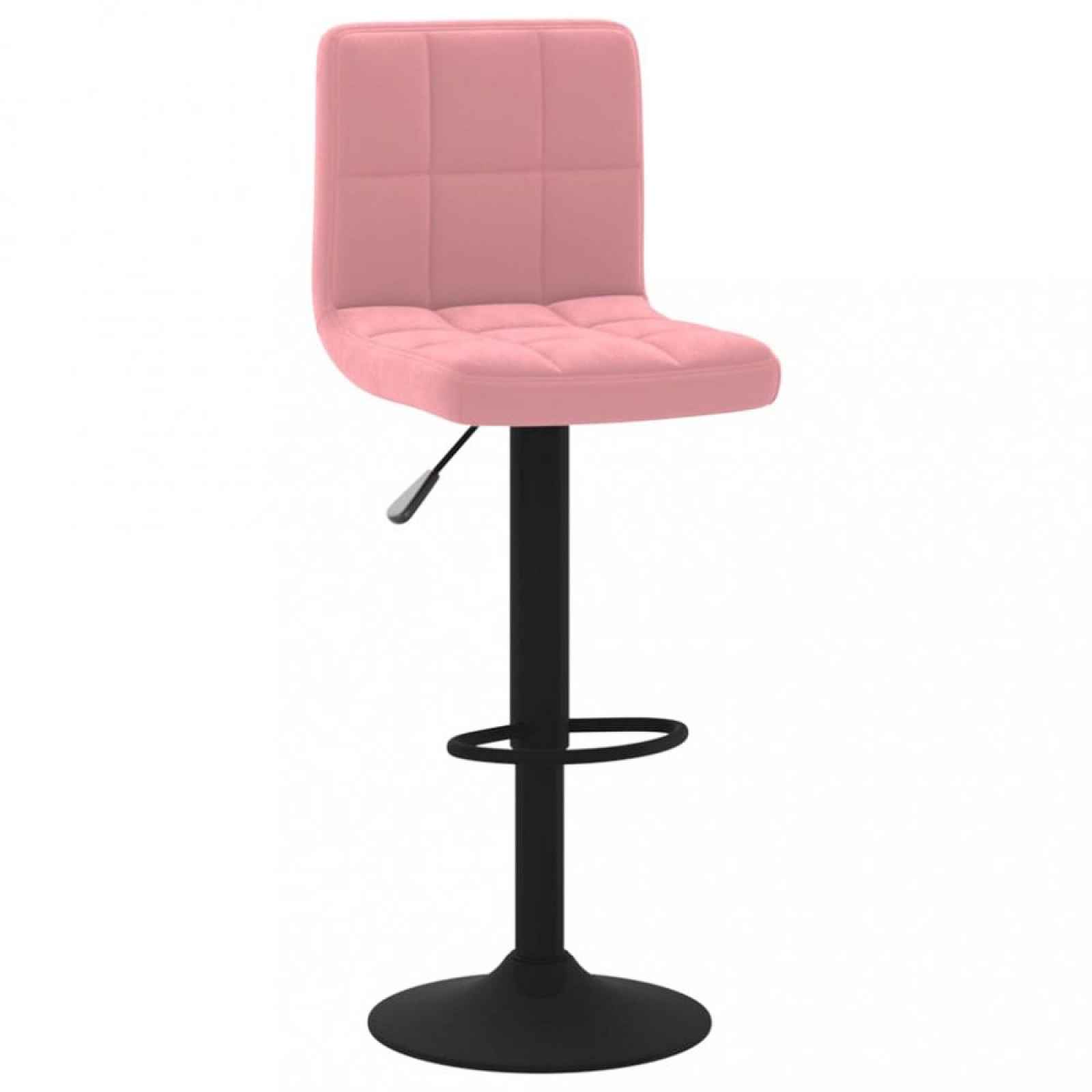 Barová židle samet / kov Růžová