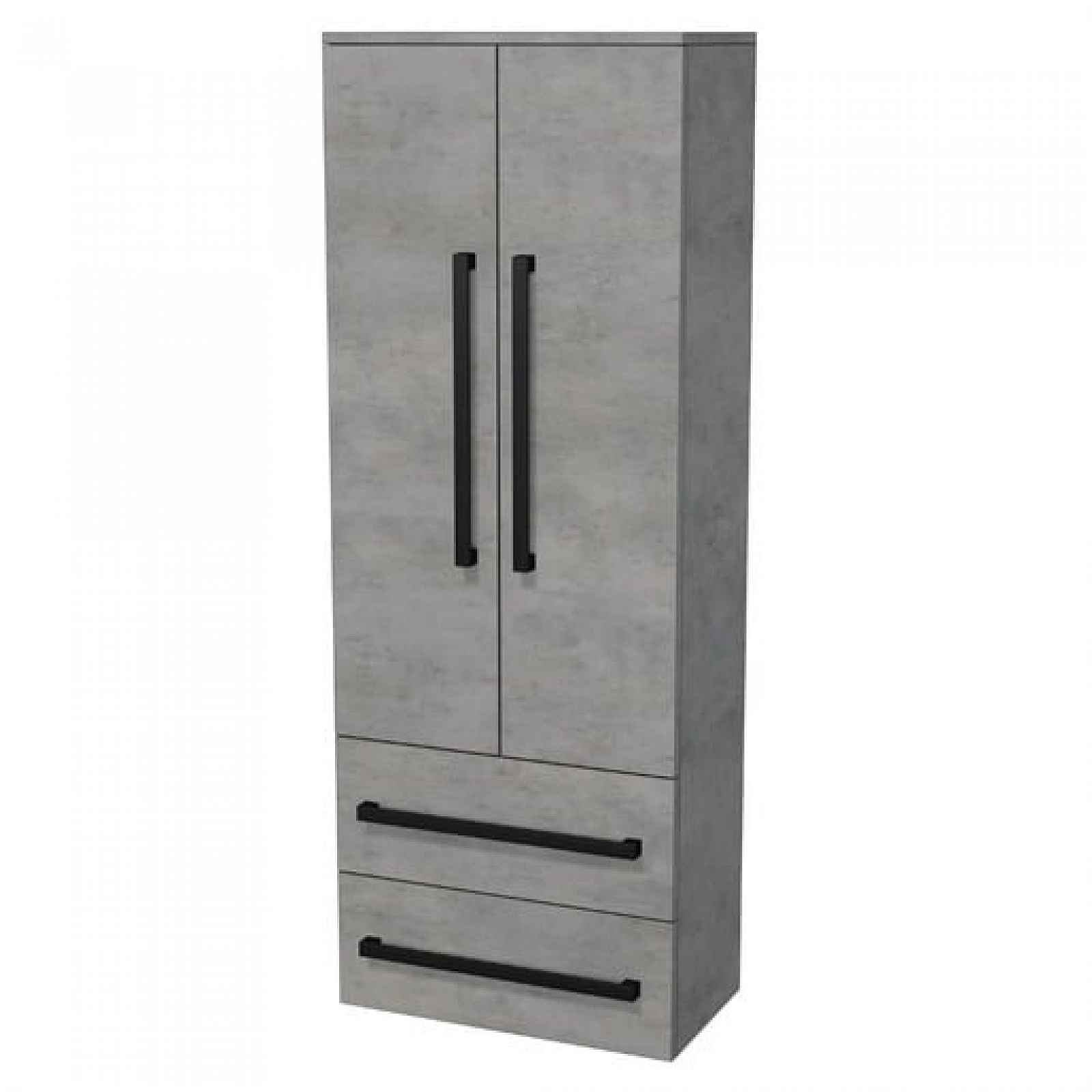 Koupelnová skříňka vysoká Naturel Cube Way 60x163x33 cm beton CUBE3CHV60BE