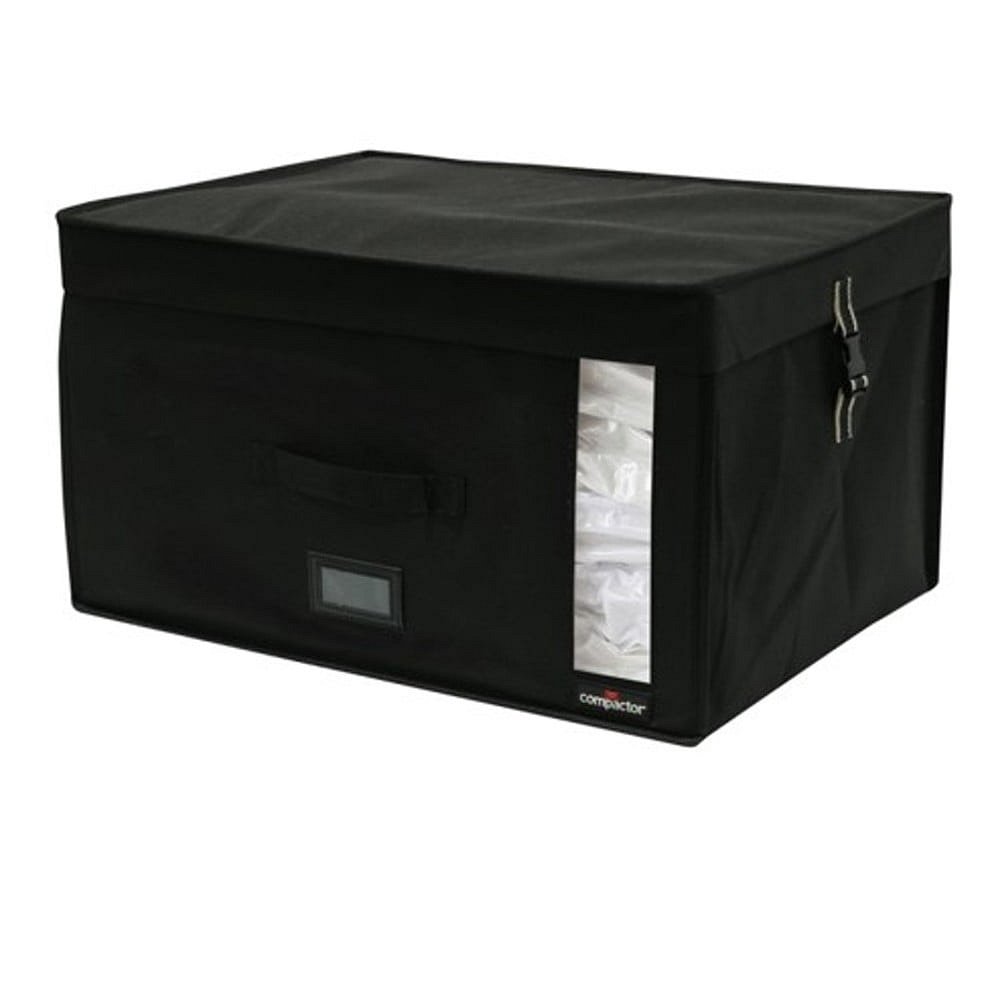 Černý úložný box s vakuovým obalem Compactor Infinity, objem 150 l