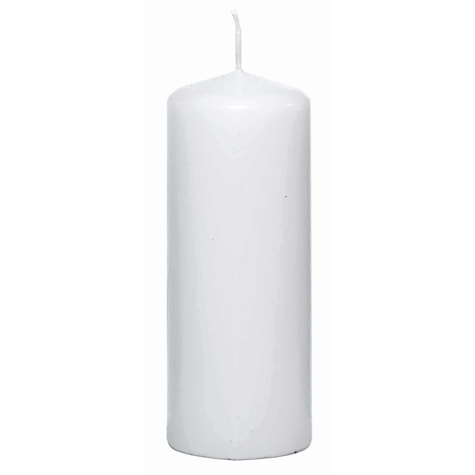 Válcová svíčka bílá, 15 cm