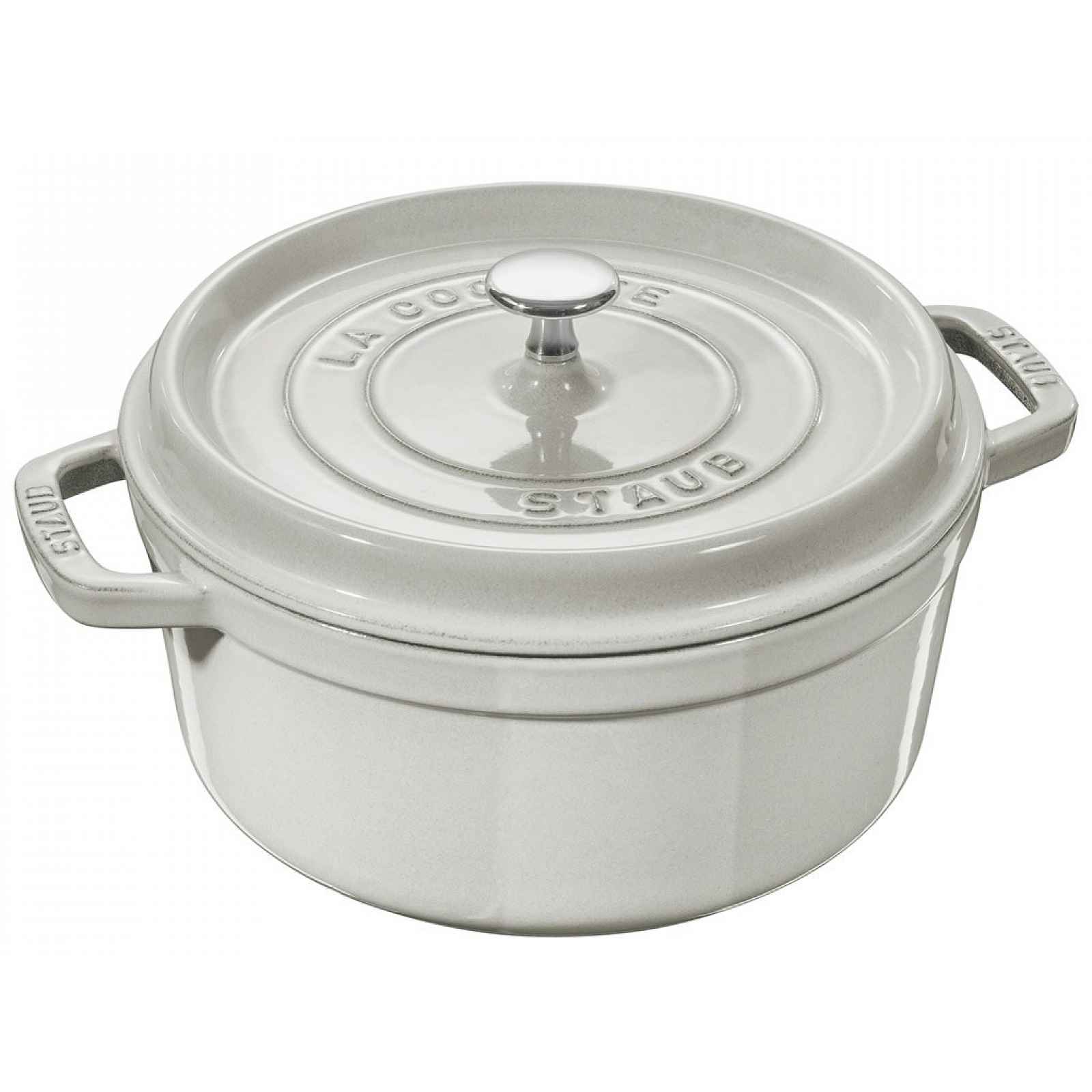 Staub Litinový hrnec s poklicí Cocotte, bílý lanýž, 24 cm / 3,8 l 11024107