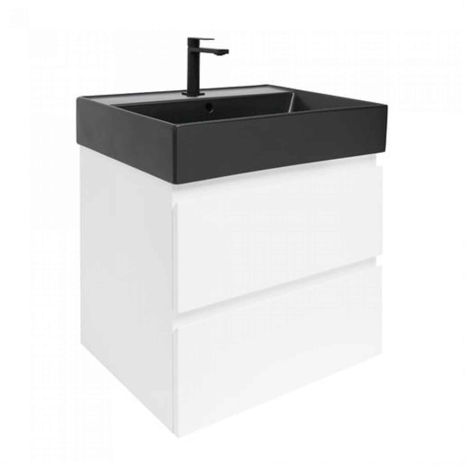 Koupelnová skříňka s umyvadlem SAT B-Way 1 59x50x45 cm bílá lesk BWAY260WU2B2B