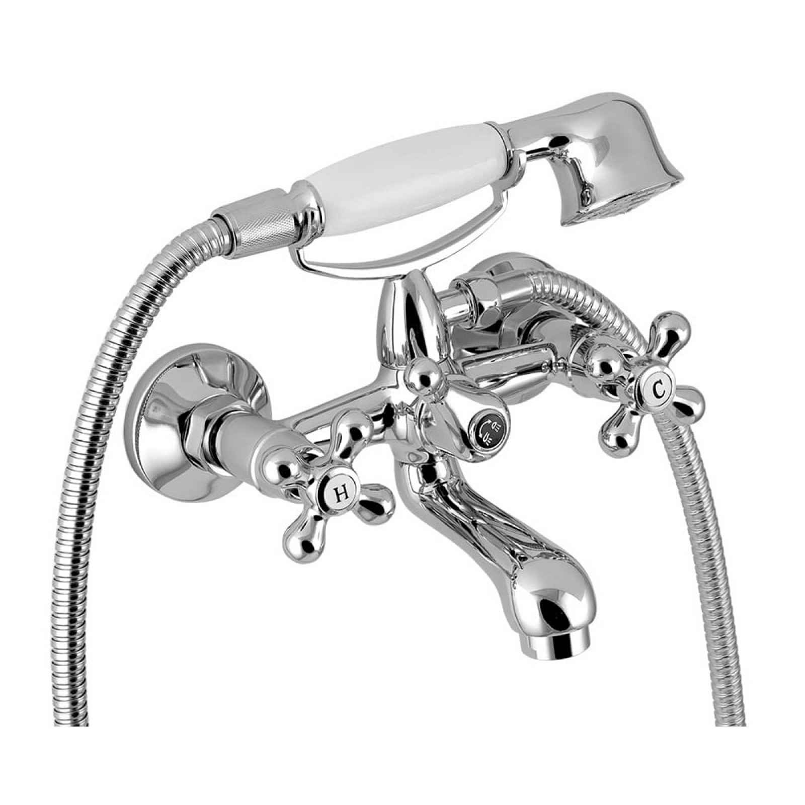 Vanová baterie Novaservis Titania Retro II se sprchovým setem 150 mm chrom 99121,0