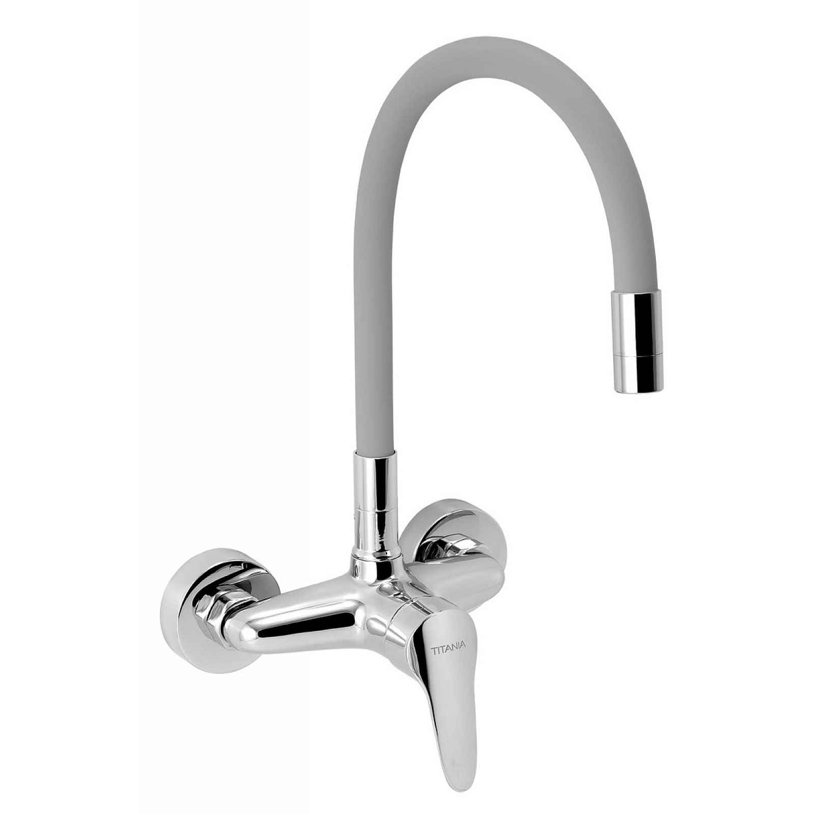 Dřezová baterie Novaservis Titania Iris New se silikonovým ramínkem 150 mm stříbrošedá-chrom 94480,0S